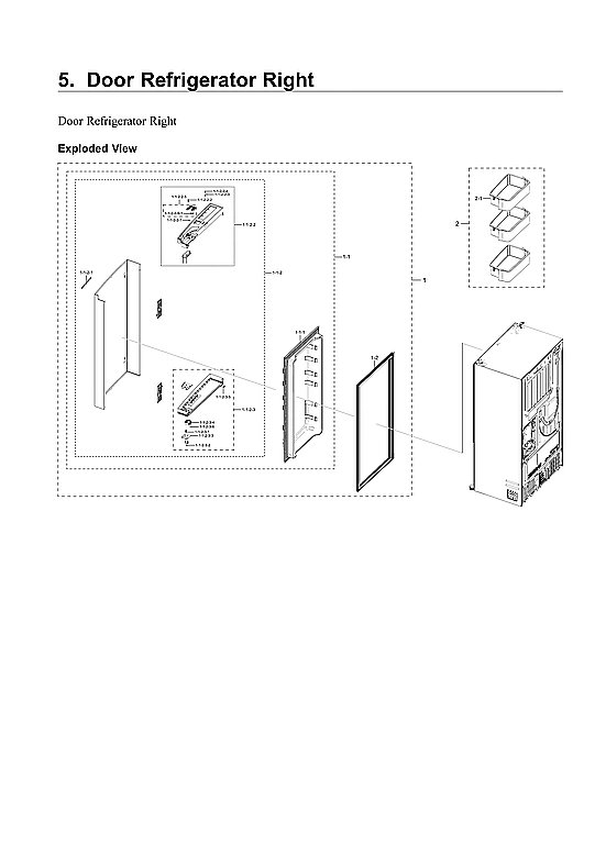 Right Refrigerator Door Parts