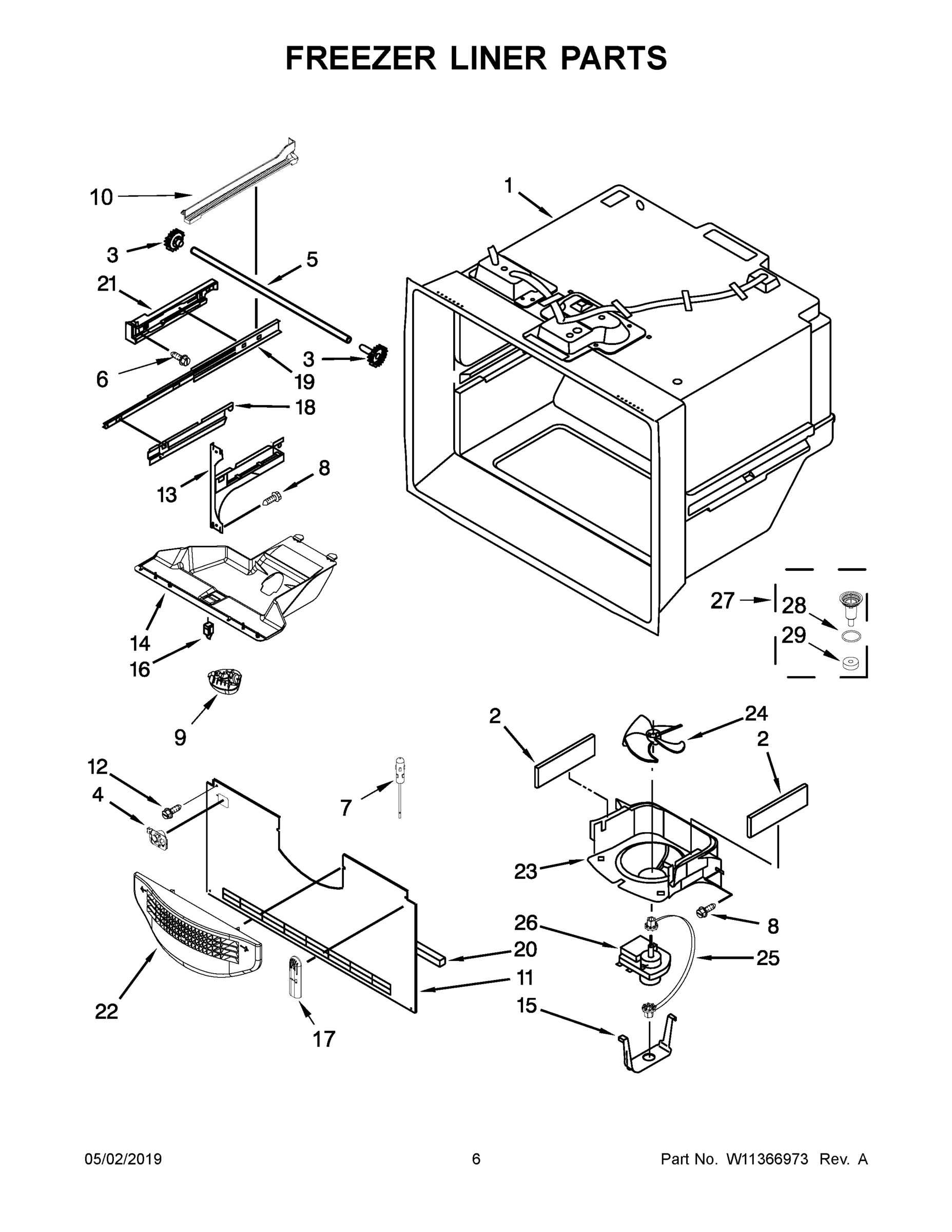 04 - FREEZER LINER PARTS