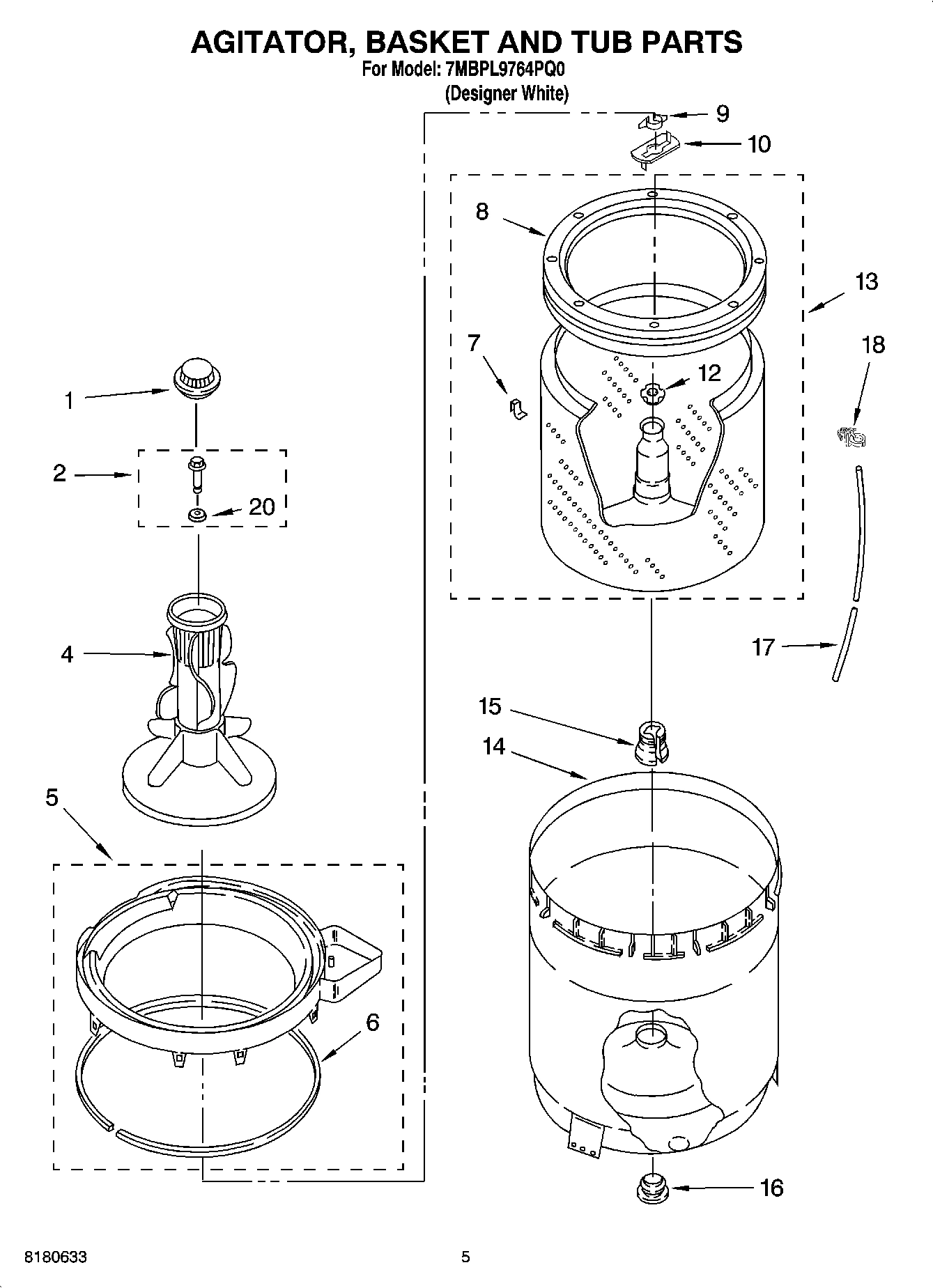 03 - AGITATOR, BASKET AND TUB PARTS