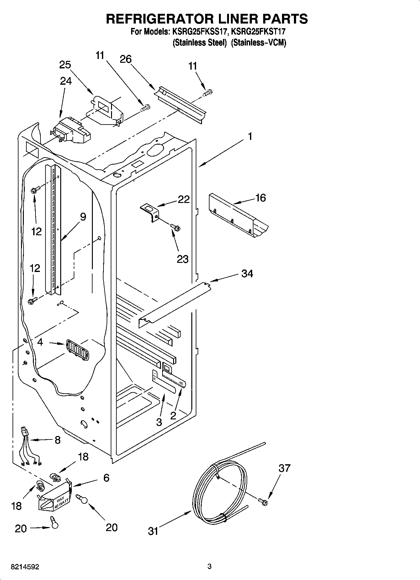 02 - REFRIGERATOR LINER PARTS