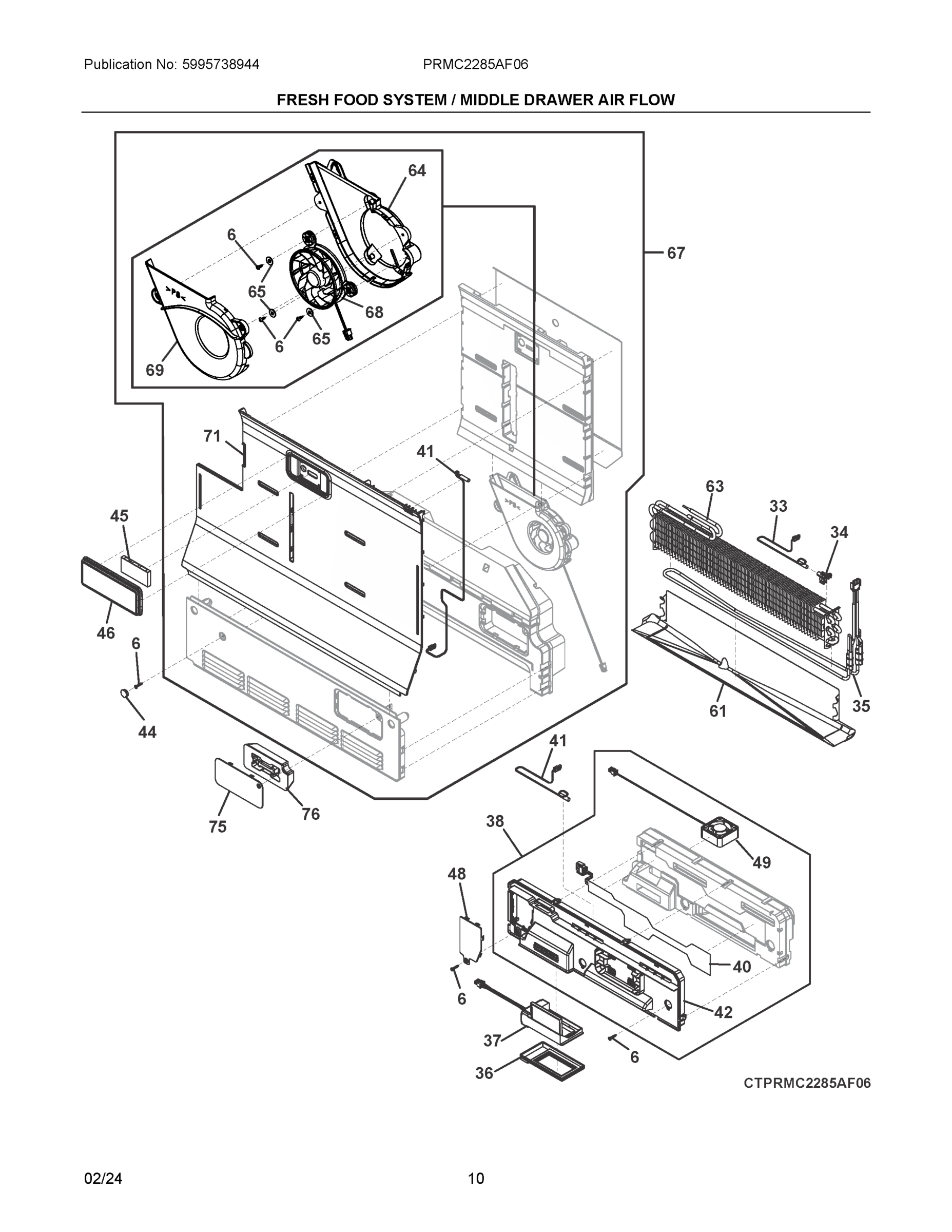 06 - FRESH FOOD SYSTEM / MIDDLE DRAWER AIR FLOW