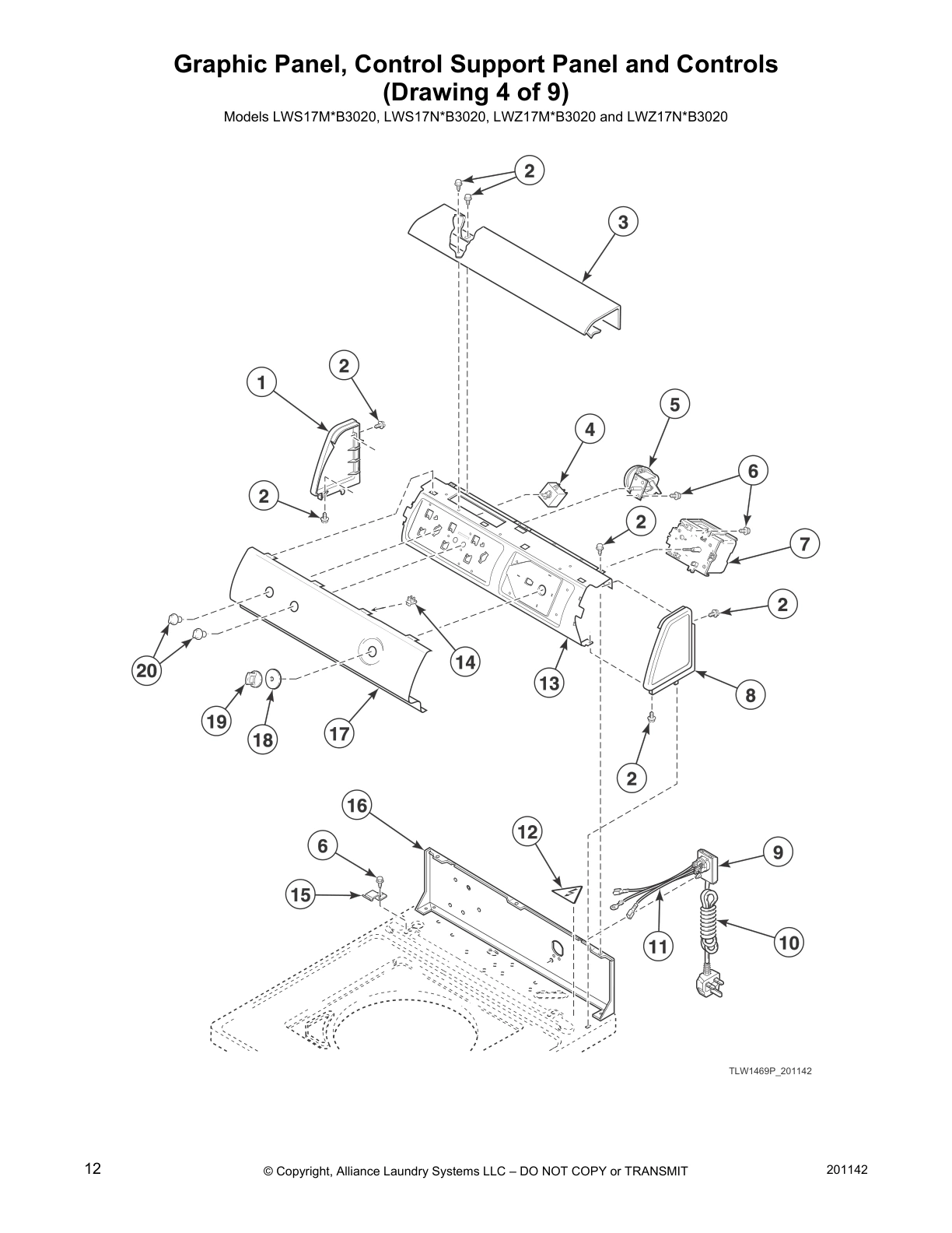 Graphic Panel, Control Support Panel and Controls 
(Drawing 4 of 9)