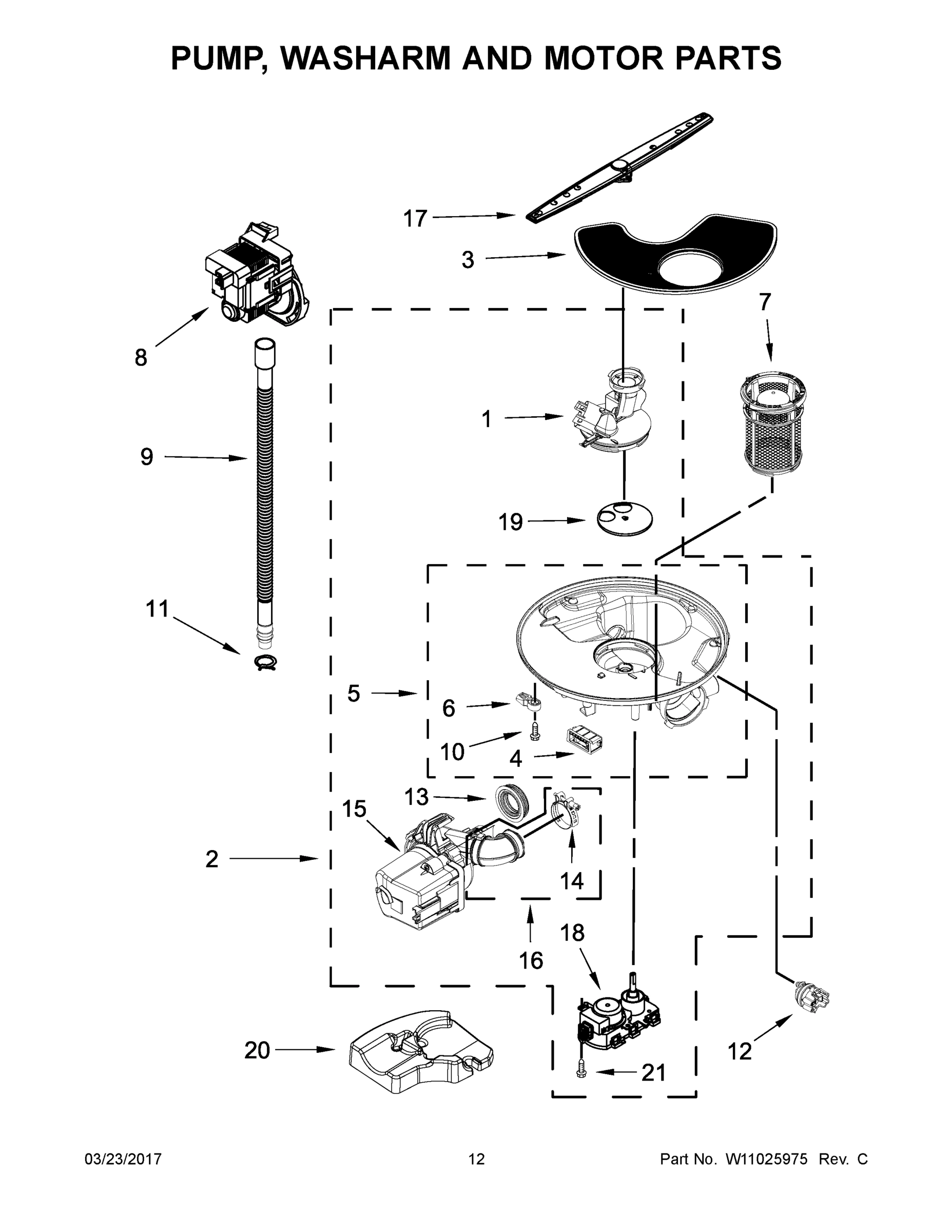 07 - PUMP, WASHARM AND MOTOR PARTS
