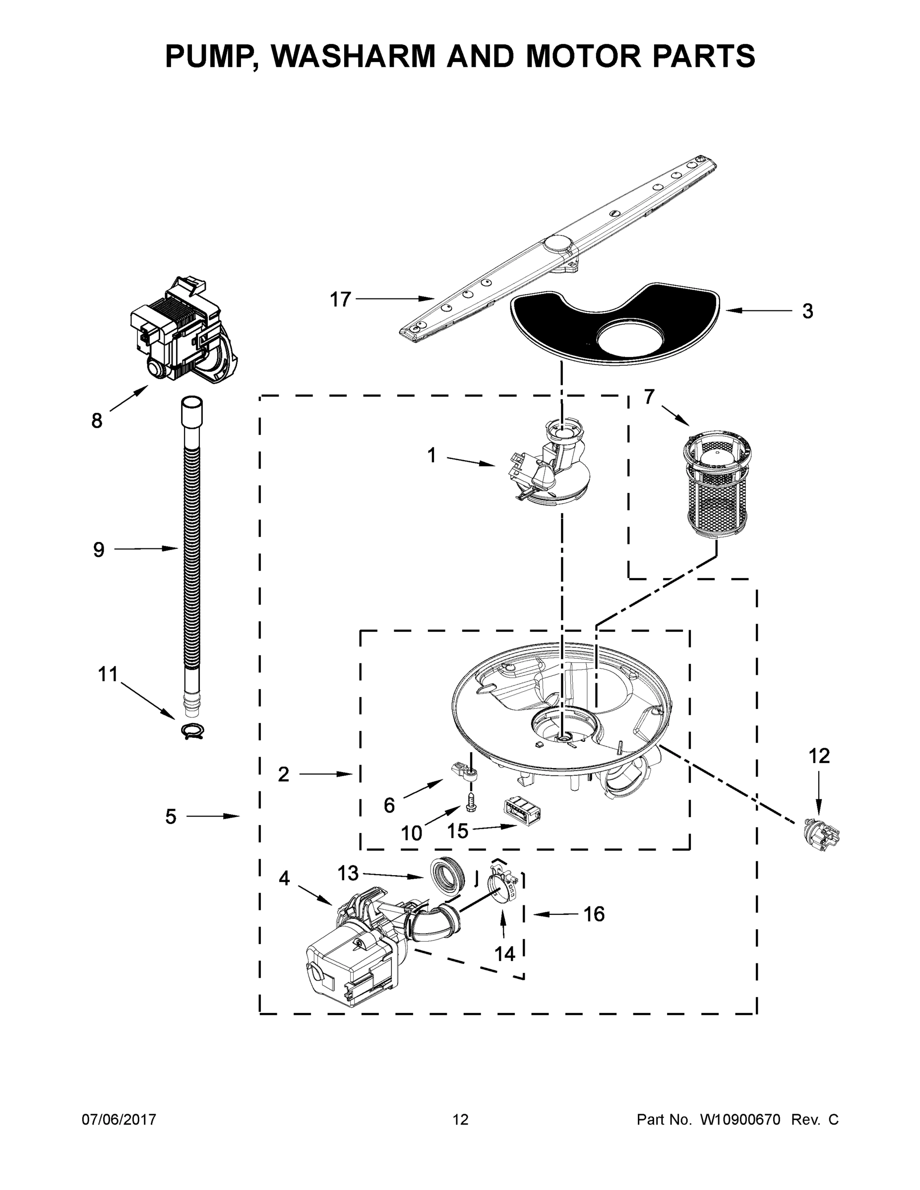 07 - PUMP, WASHARM AND MOTOR PARTS