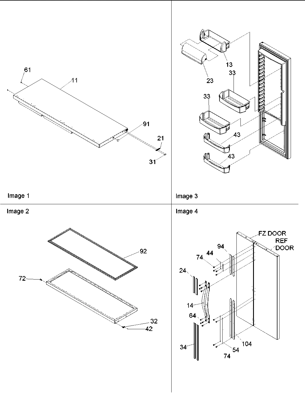 12 - Refrigerator Door & Door Trim and Handle
