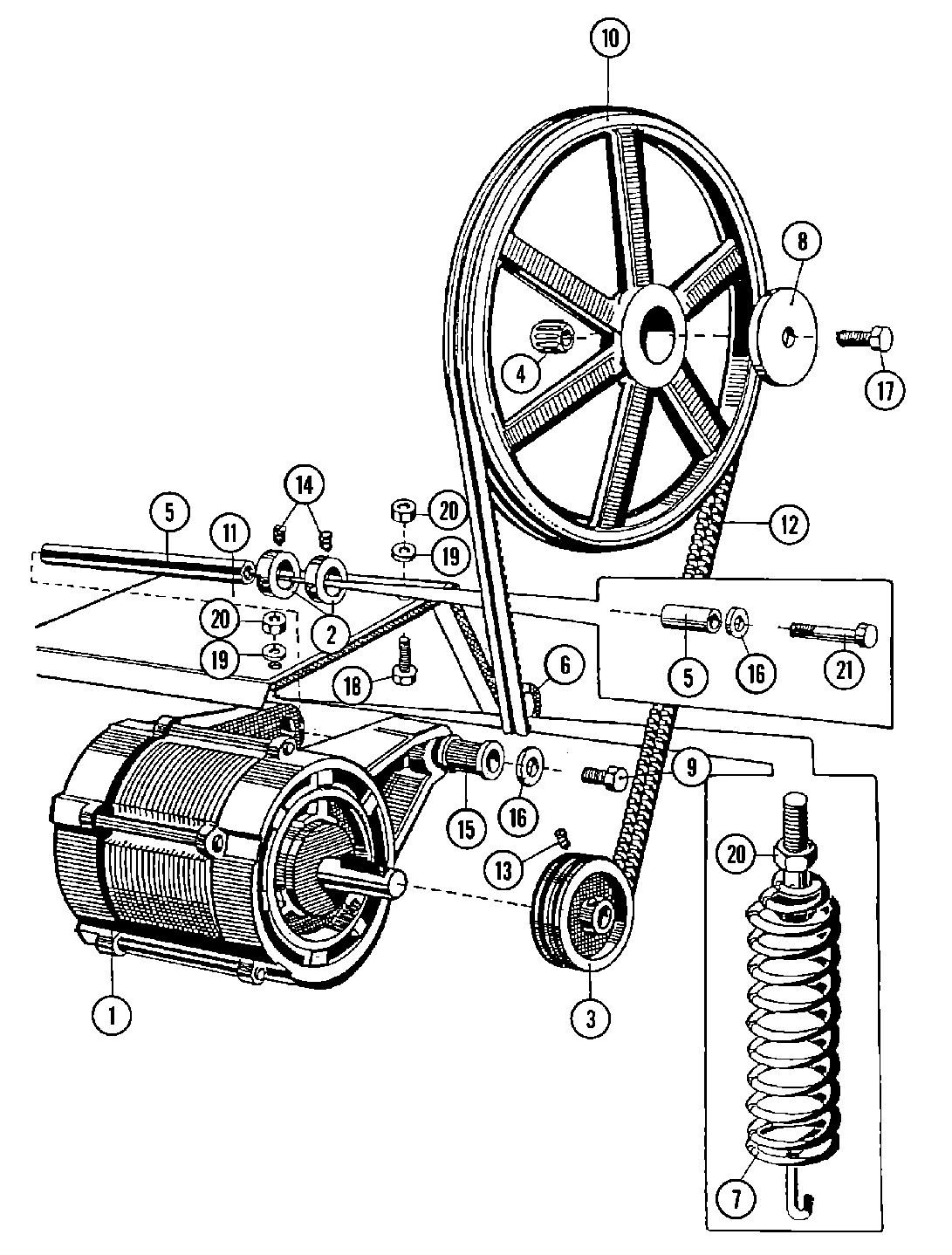 09 - MOTOR & BASKET PULLEY