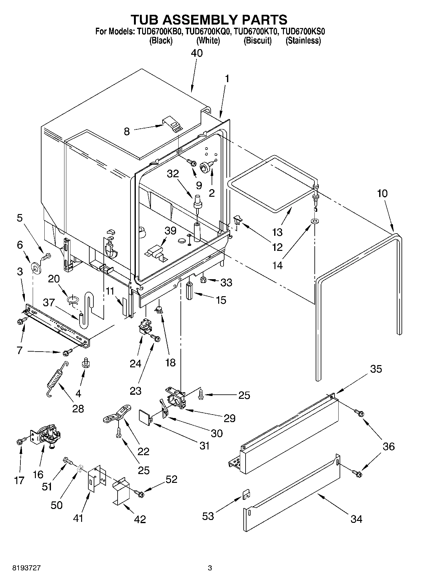 03 - TUB ASSEMBLY PARTS