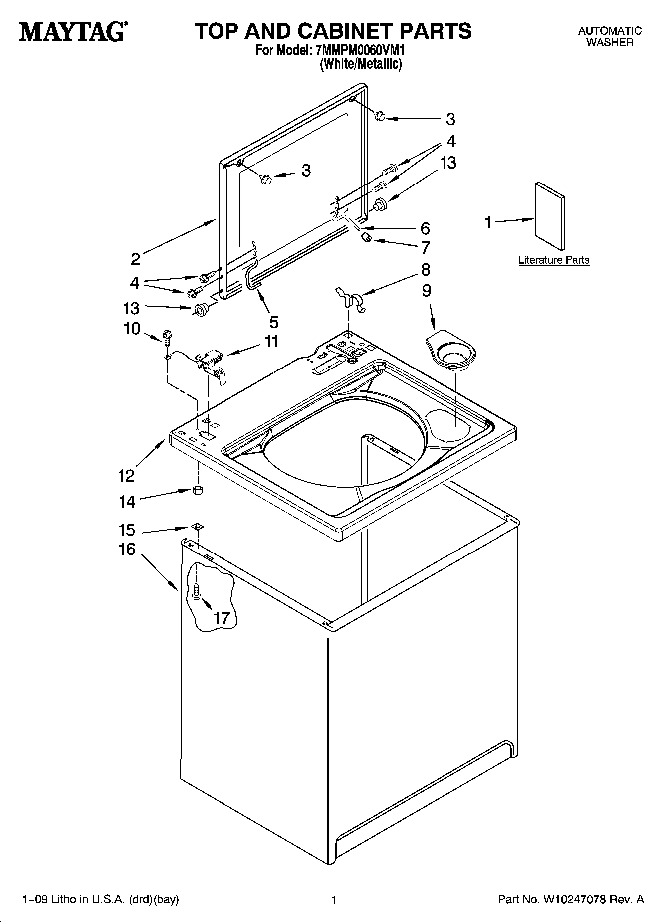01 - TOP AND CABINET PARTS