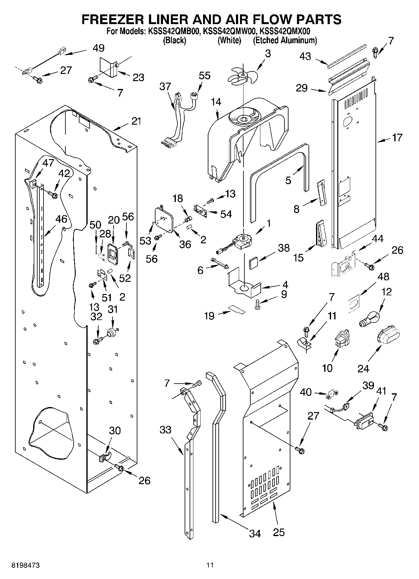08 - FREEZER LINER AND AIR FLOW PARTS