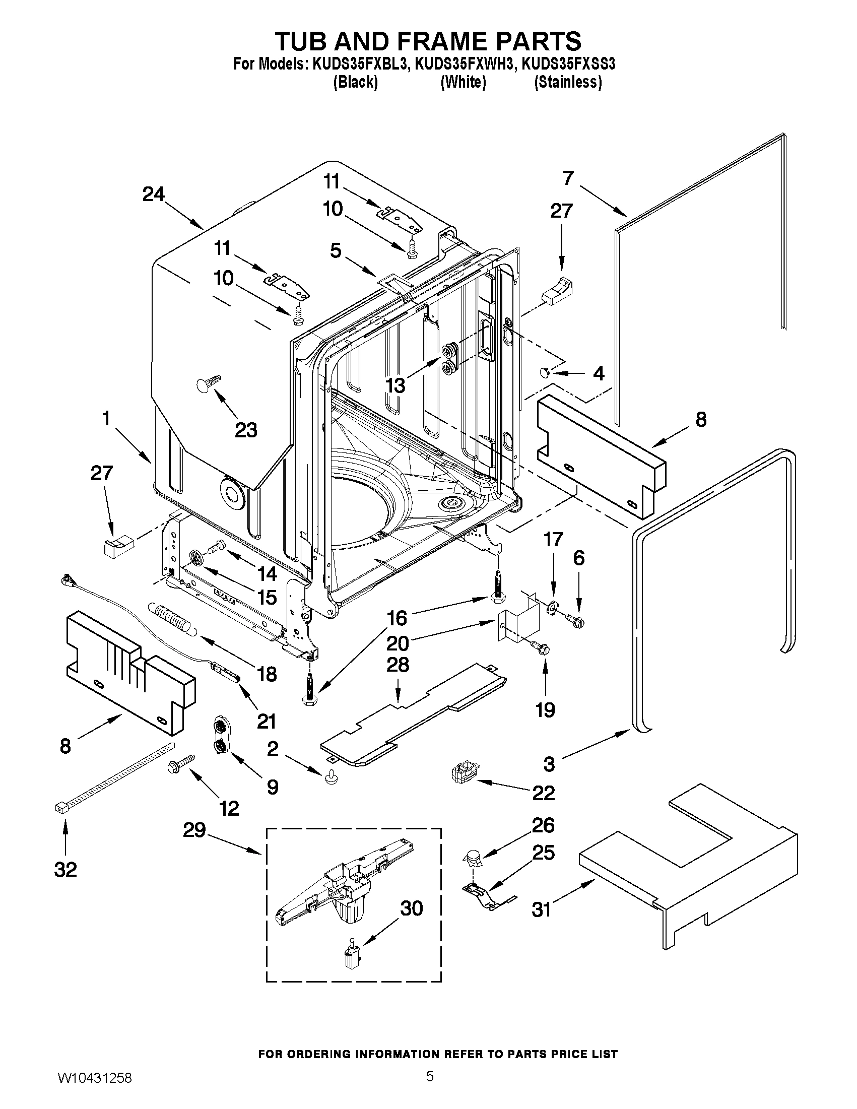 05 - TUB AND FRAME PARTS