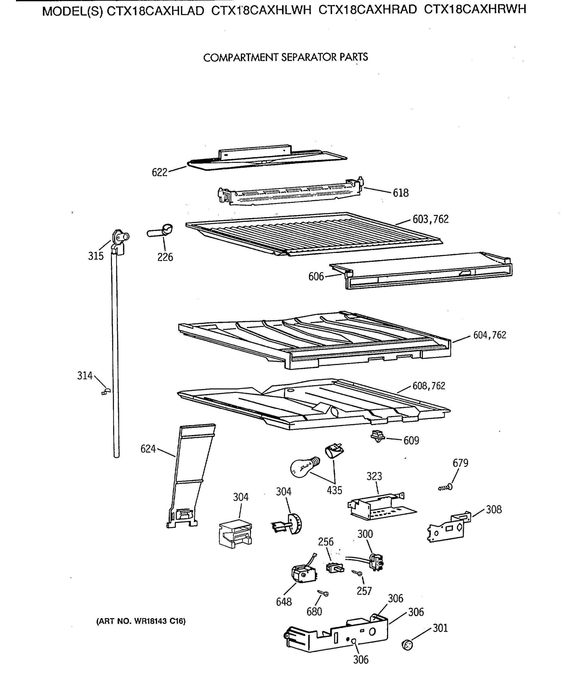 COMPARTMENT SEPARATOR PARTS