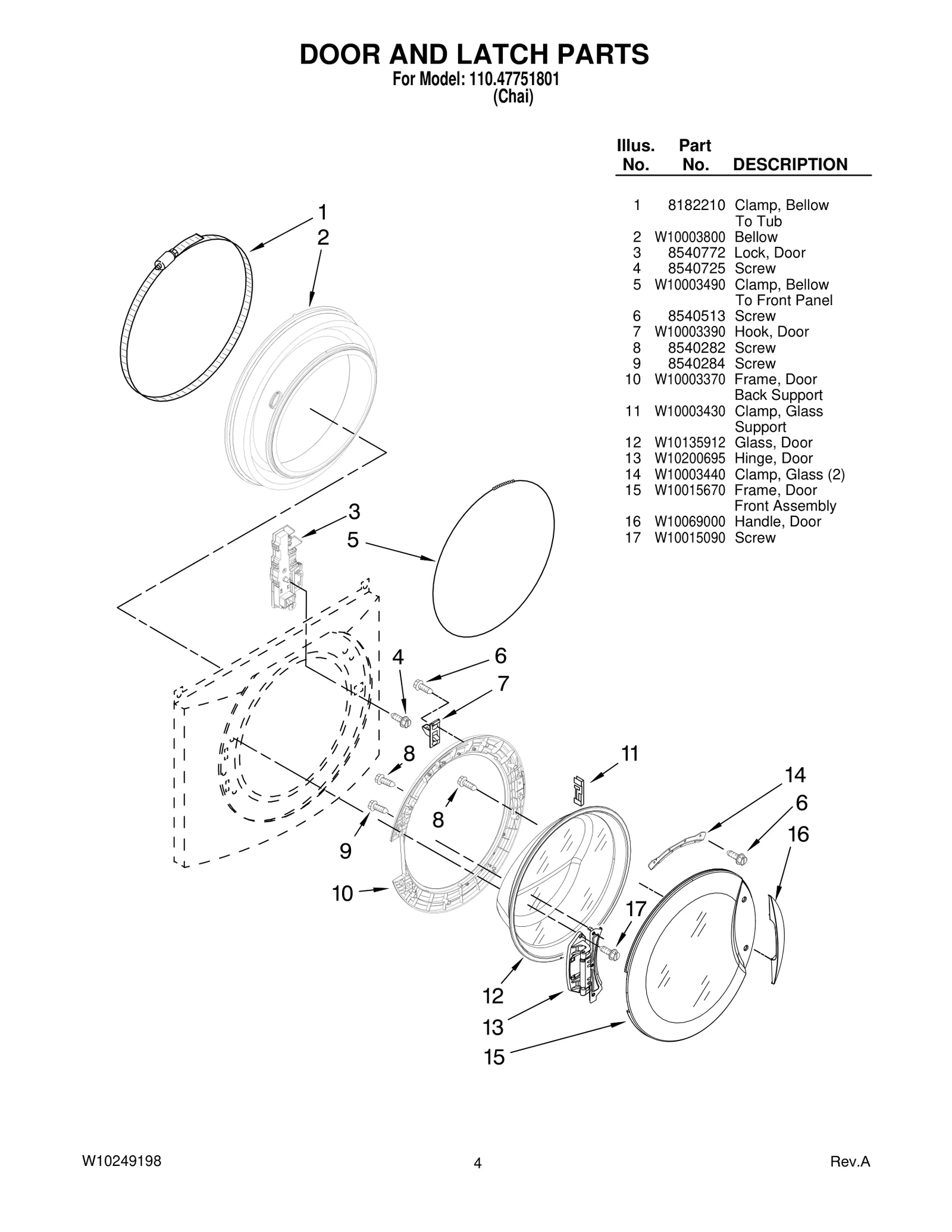 DOOR AND LATCH PARTS