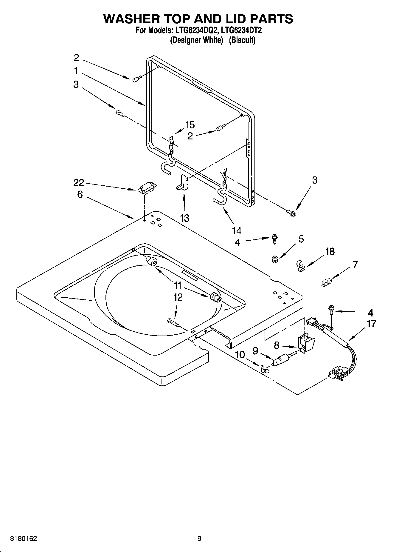 06 - WASHER TOP AND LID PARTS