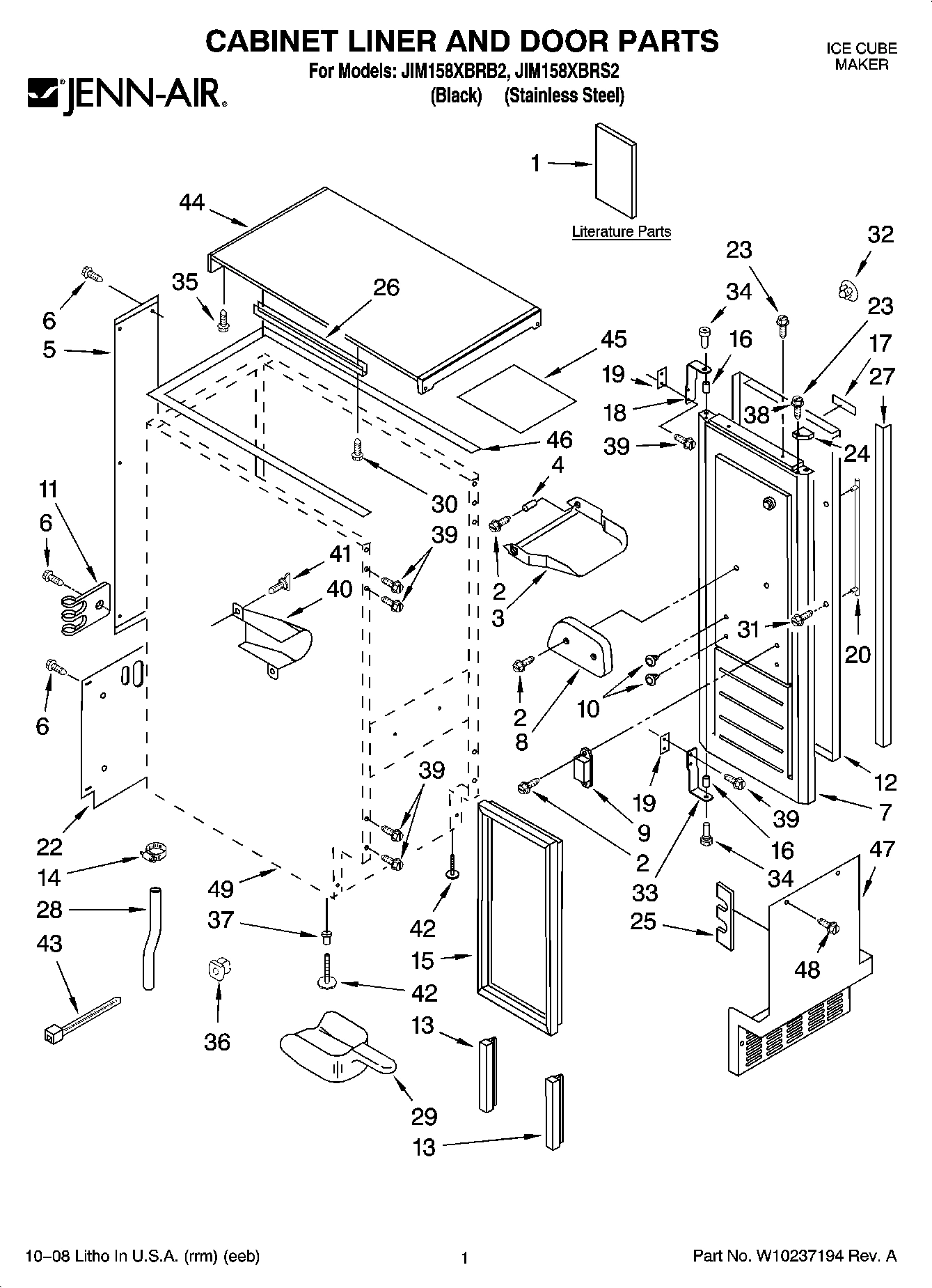 01 - CABINET LINER AND DOOR PARTS
