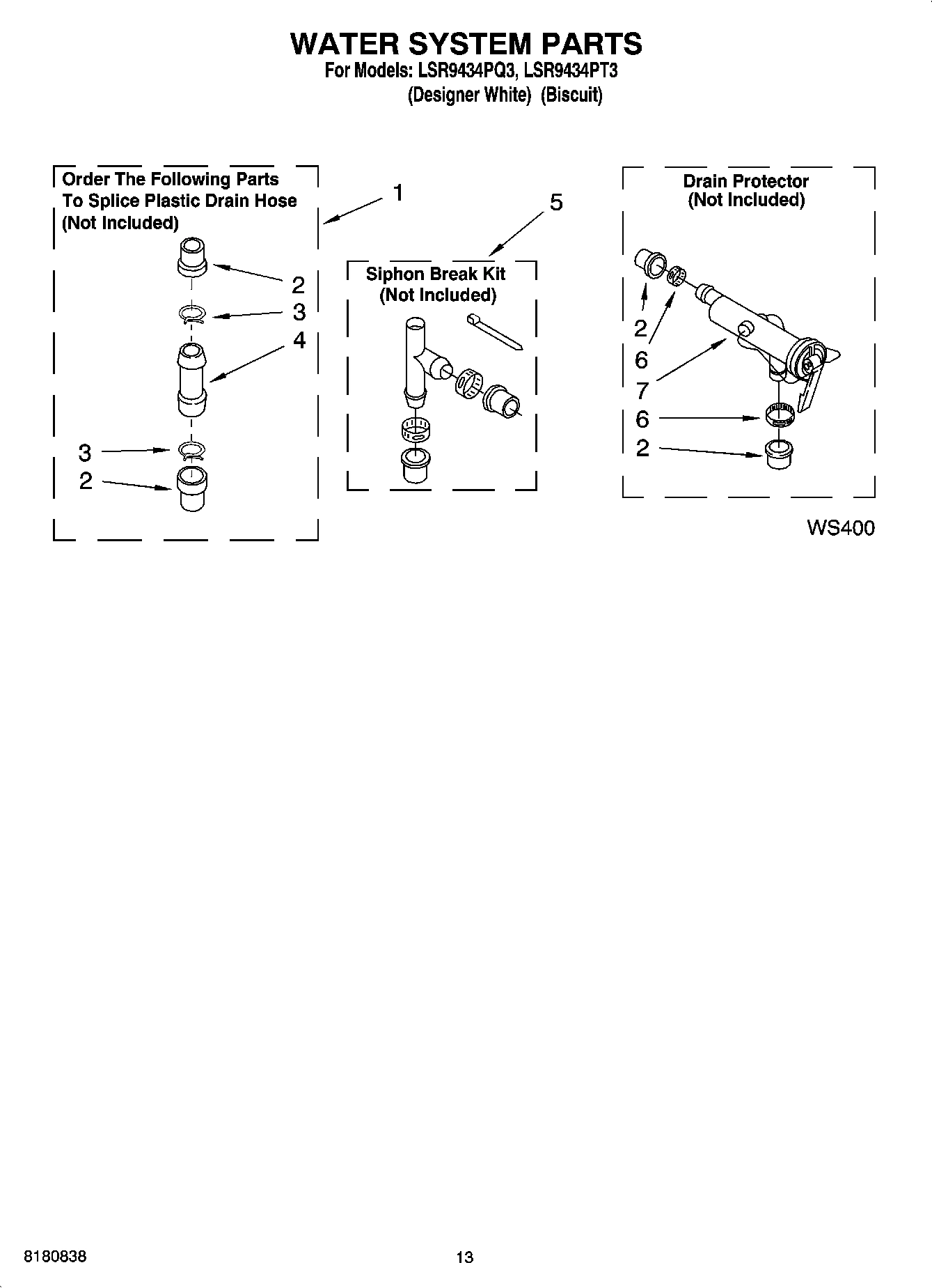 09 - WATER SYSTEM PARTS, OPTIONAL PARTS (NOT INCLUDED)