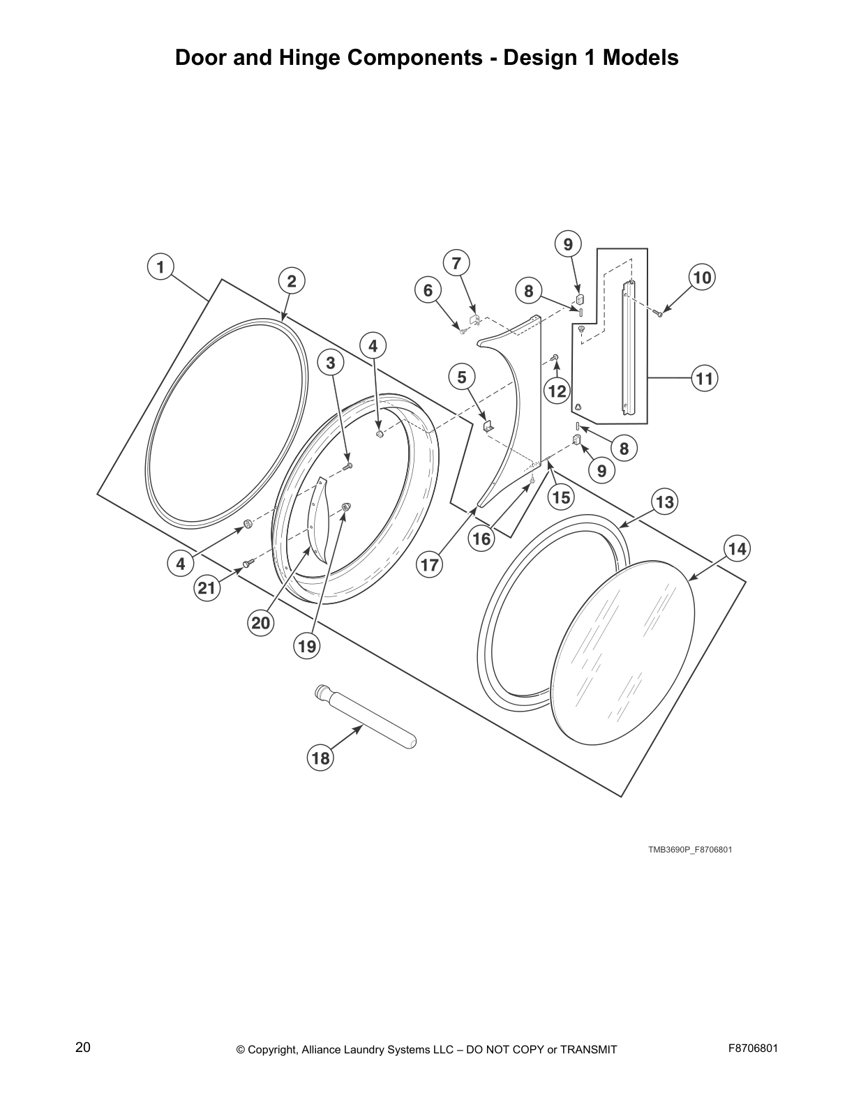 Door and Hinge Components - Design 1 Models