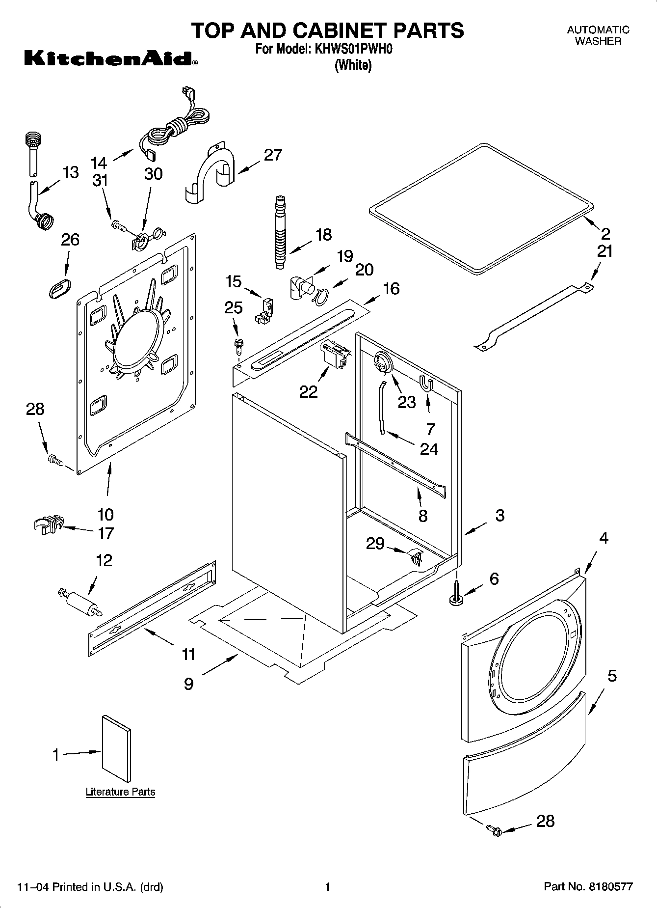 01 - TOP AND CABINET PARTS