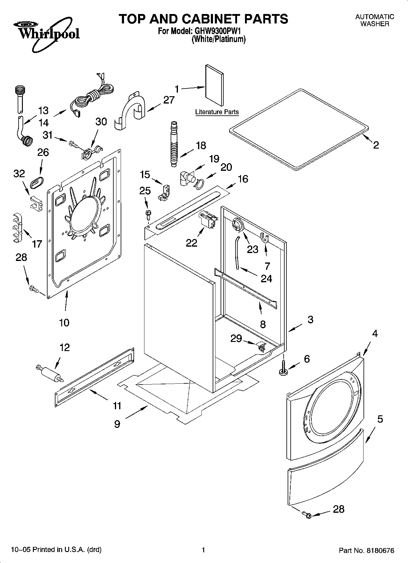 01 - TOP AND CABINET PARTS