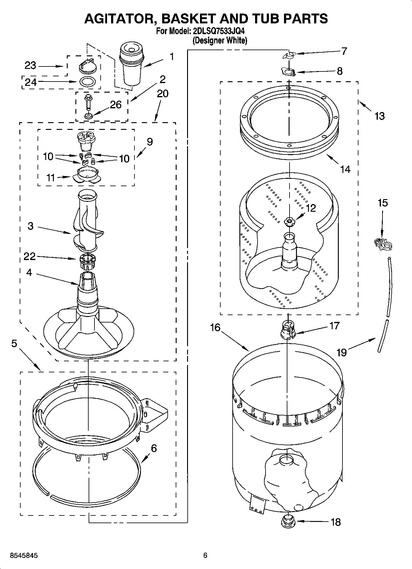 03 - AGITATOR, BASKET AND TUB PARTS