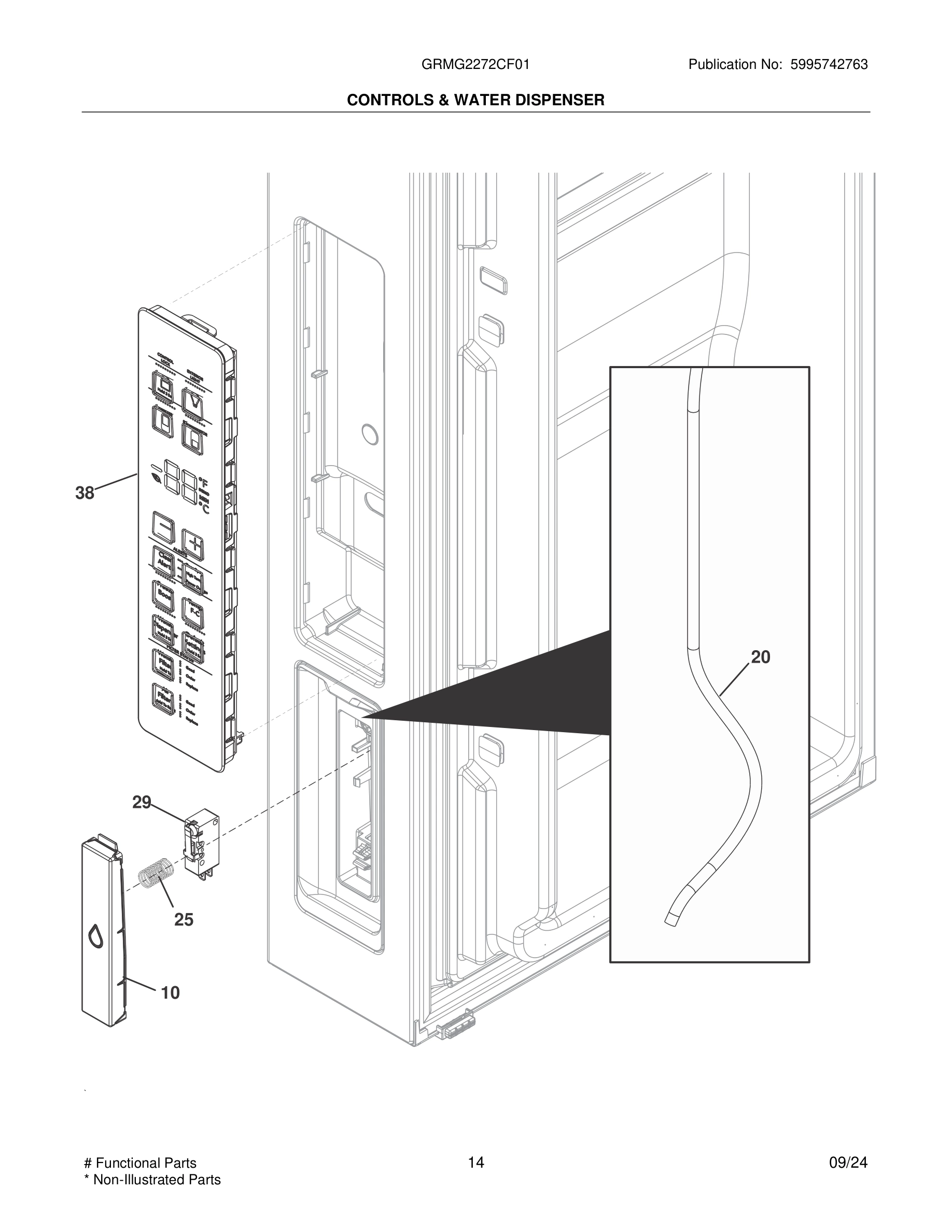 15 - CONTROLS & WATER DISPENSER