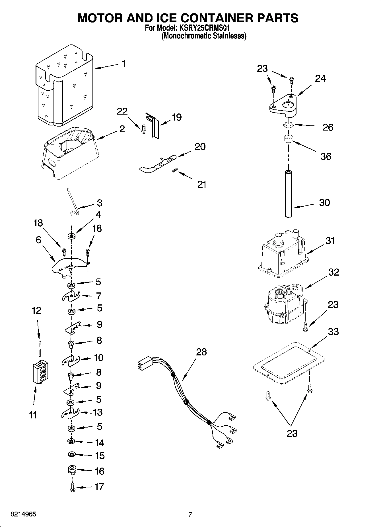 05 - MOTOR AND ICE CONTAINER PARTS