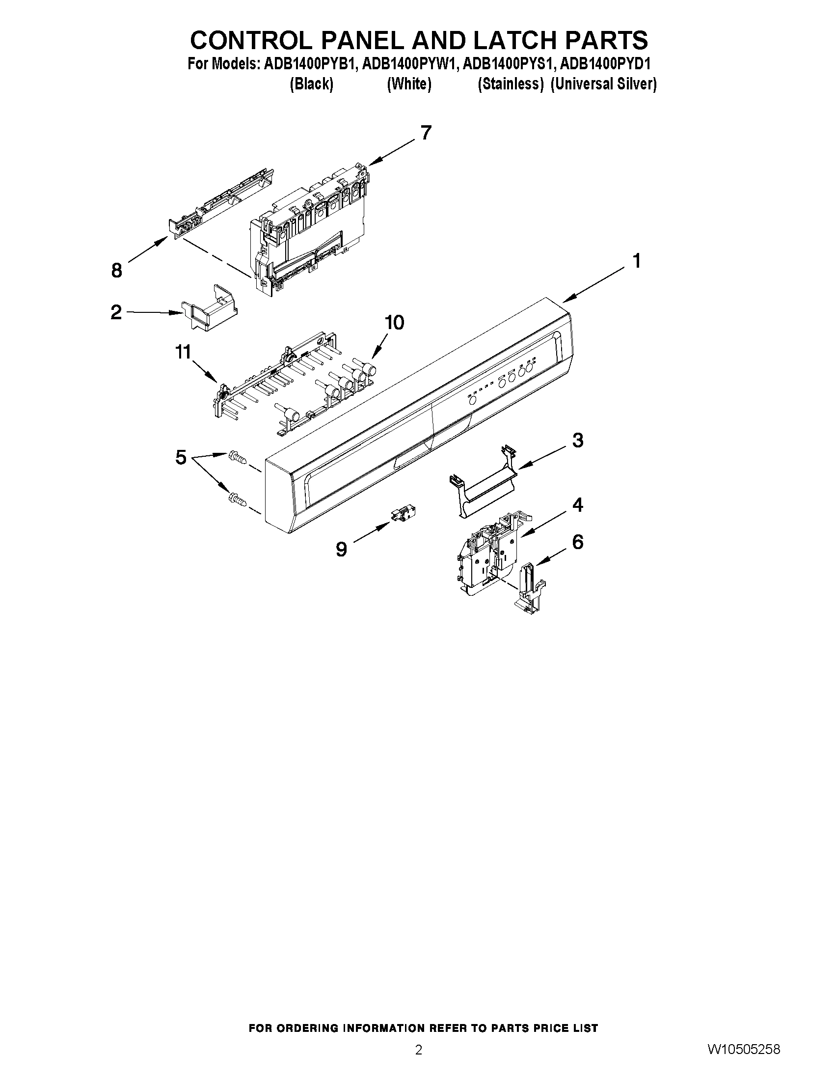 02 - CONTROL PANEL AND LATCH PARTS