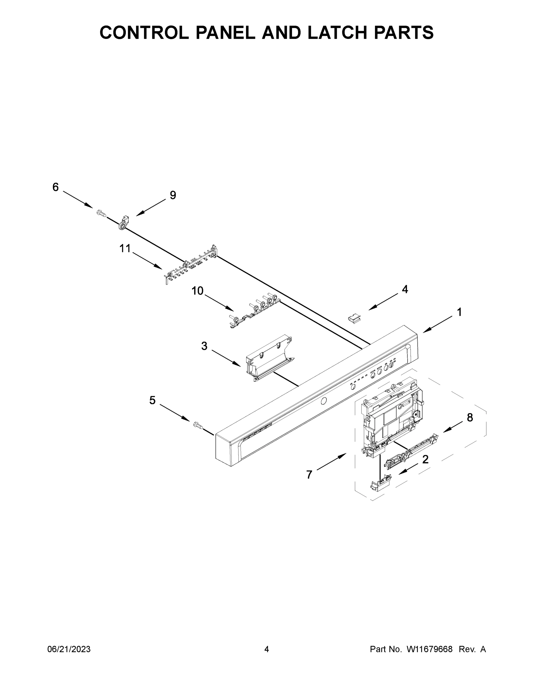 03 - CONTROL PANEL AND LATCH PARTS
