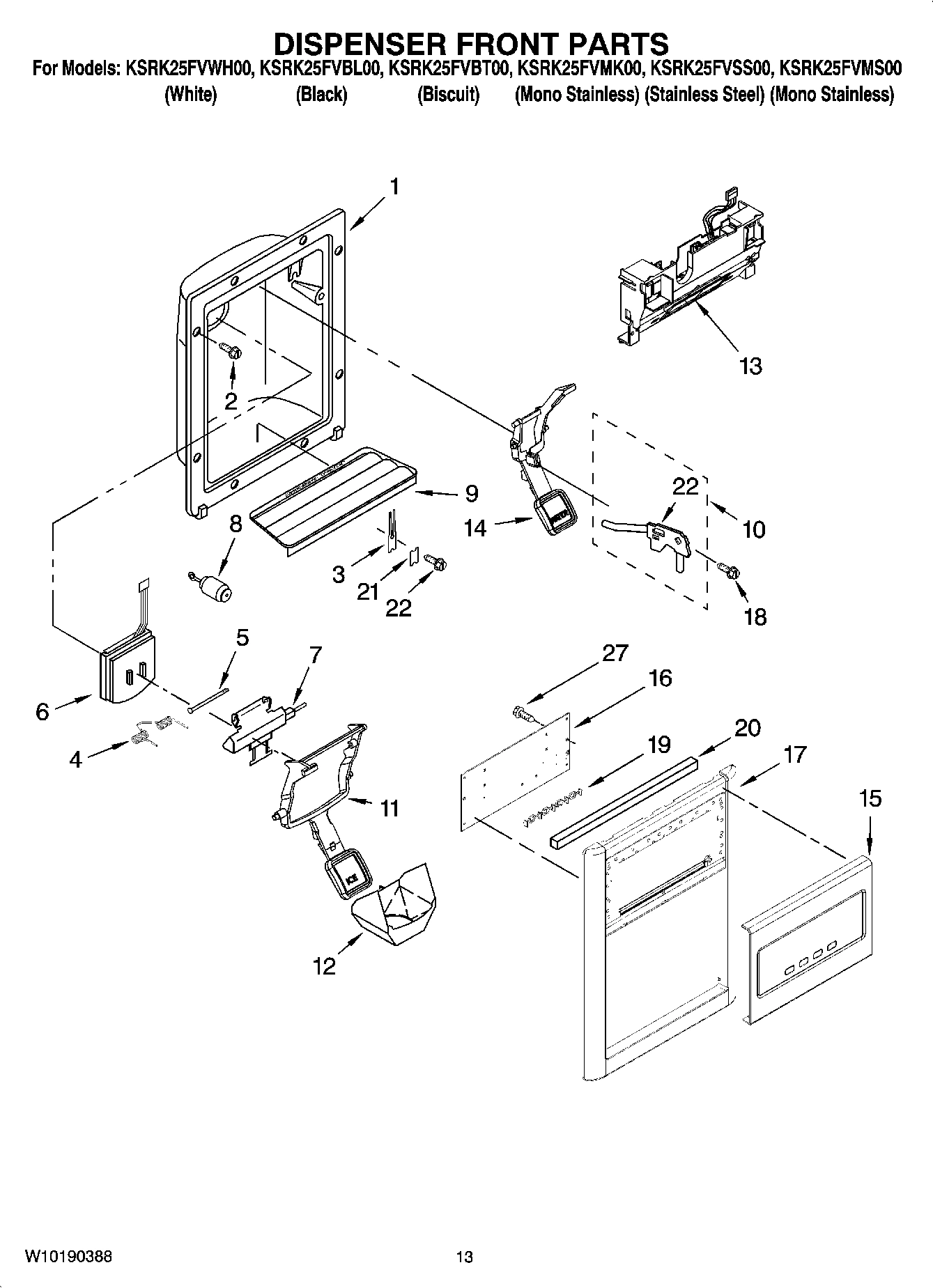 08 - DISPENSER FRONT PARTS