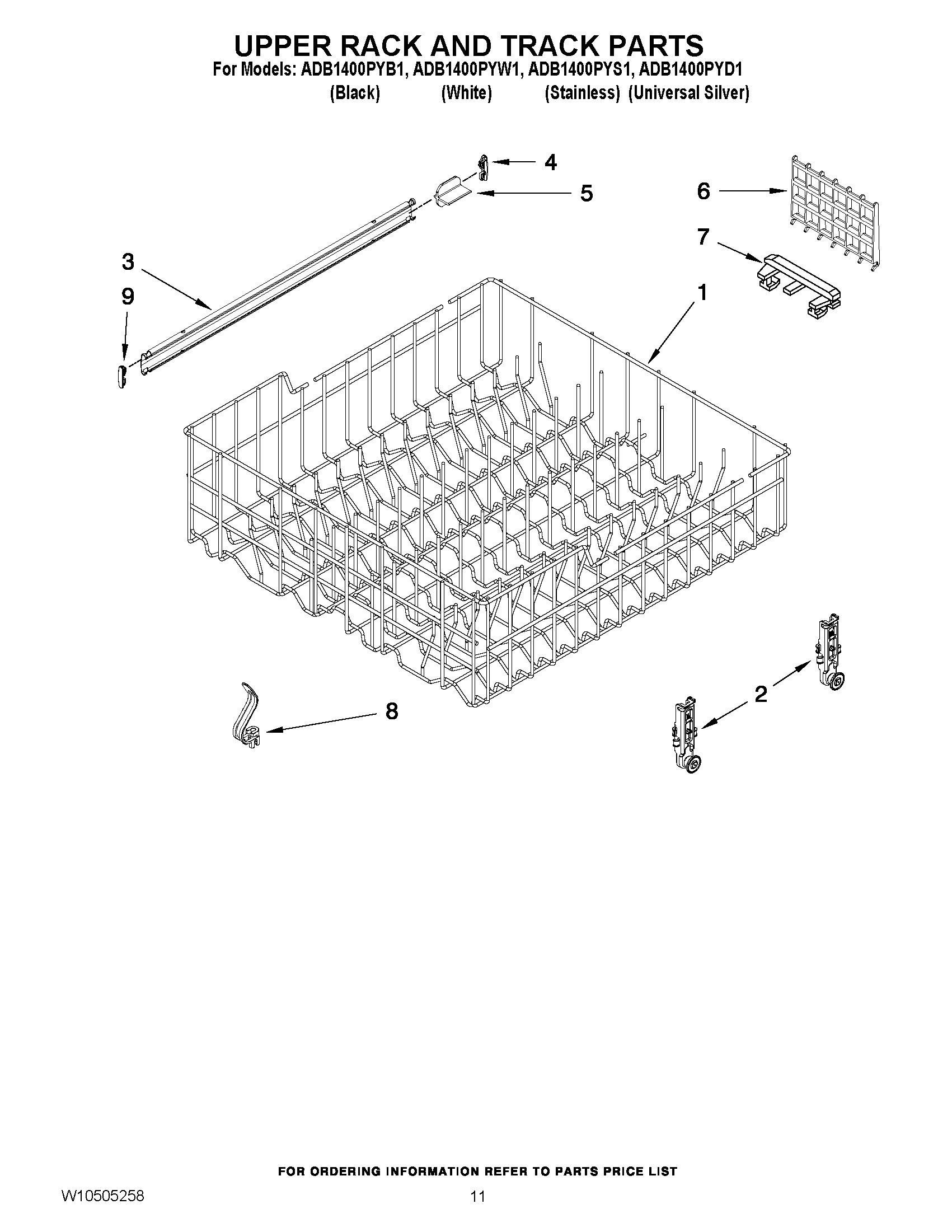 09 - UPPER RACK AND TRACK PARTS