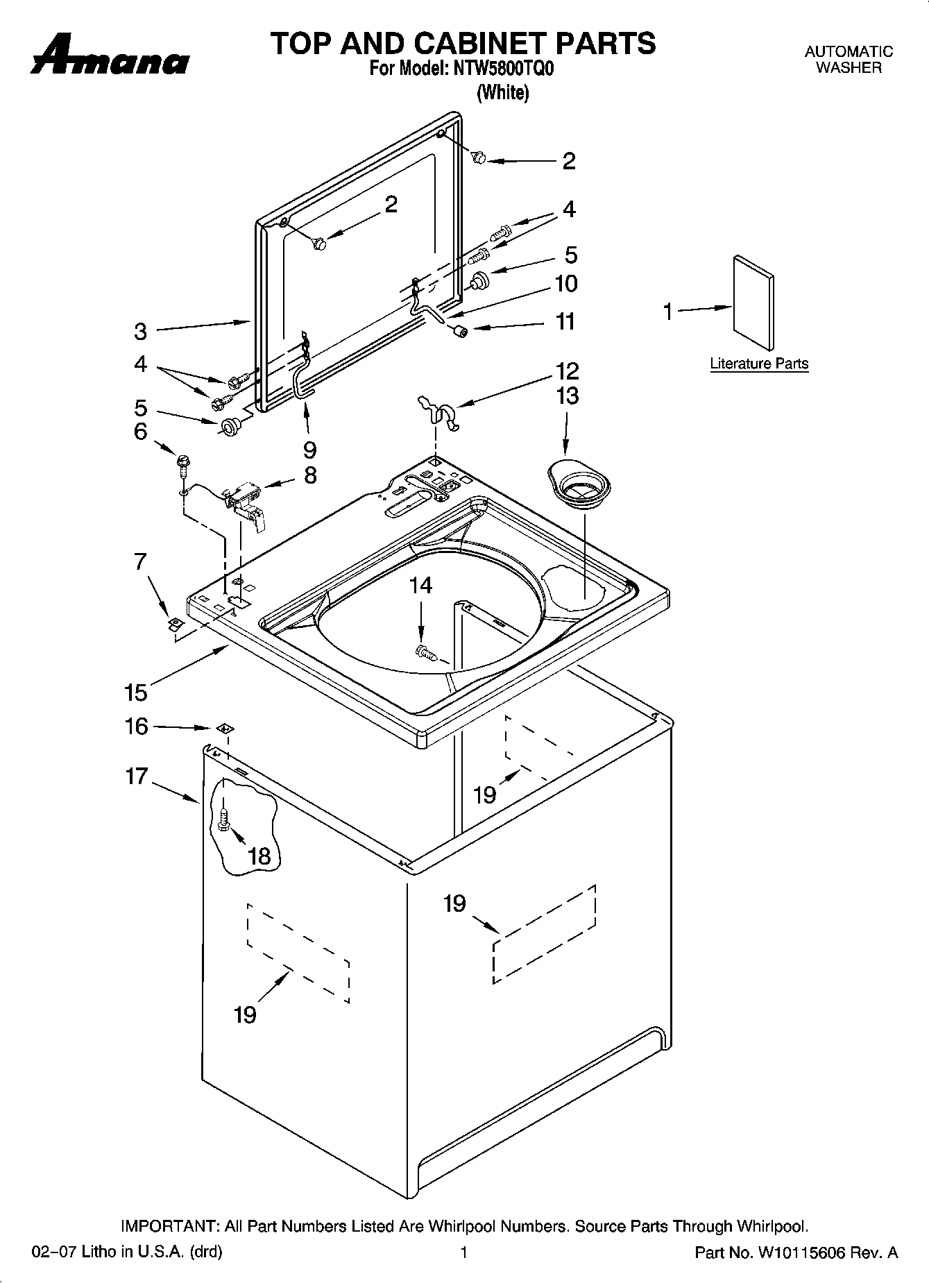 01 - TOP AND CABINET PARTS