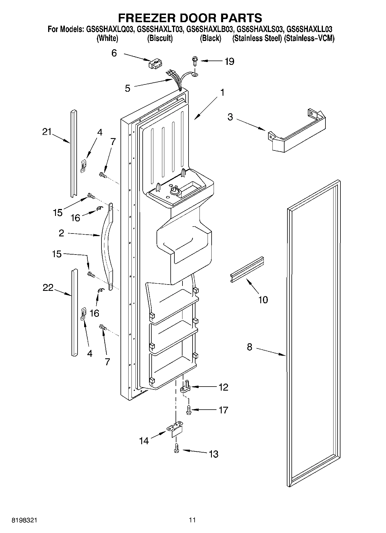 07 - FREEZER DOOR PARTS