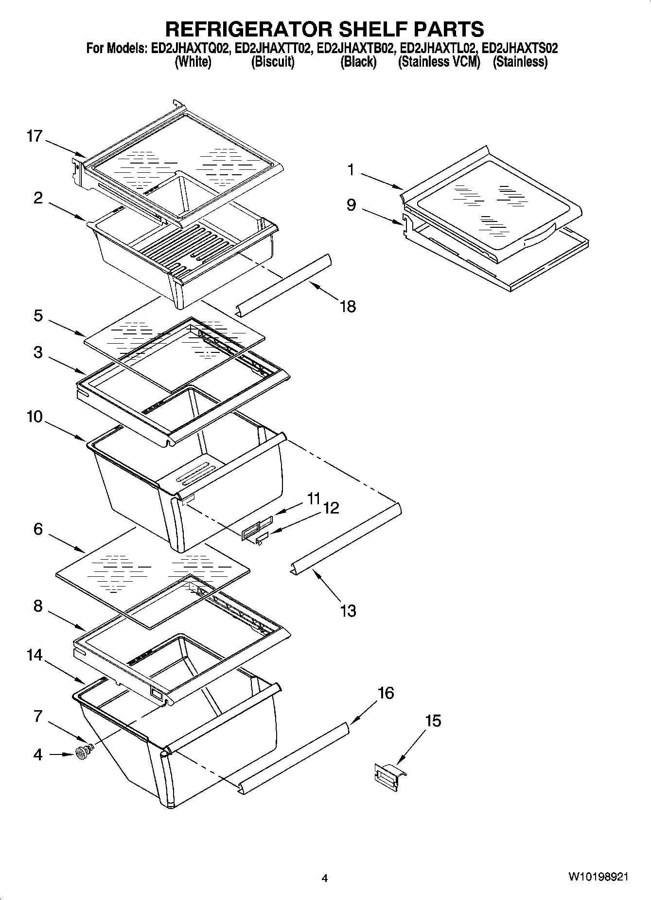 03 - REFRIGERATOR SHELF PARTS