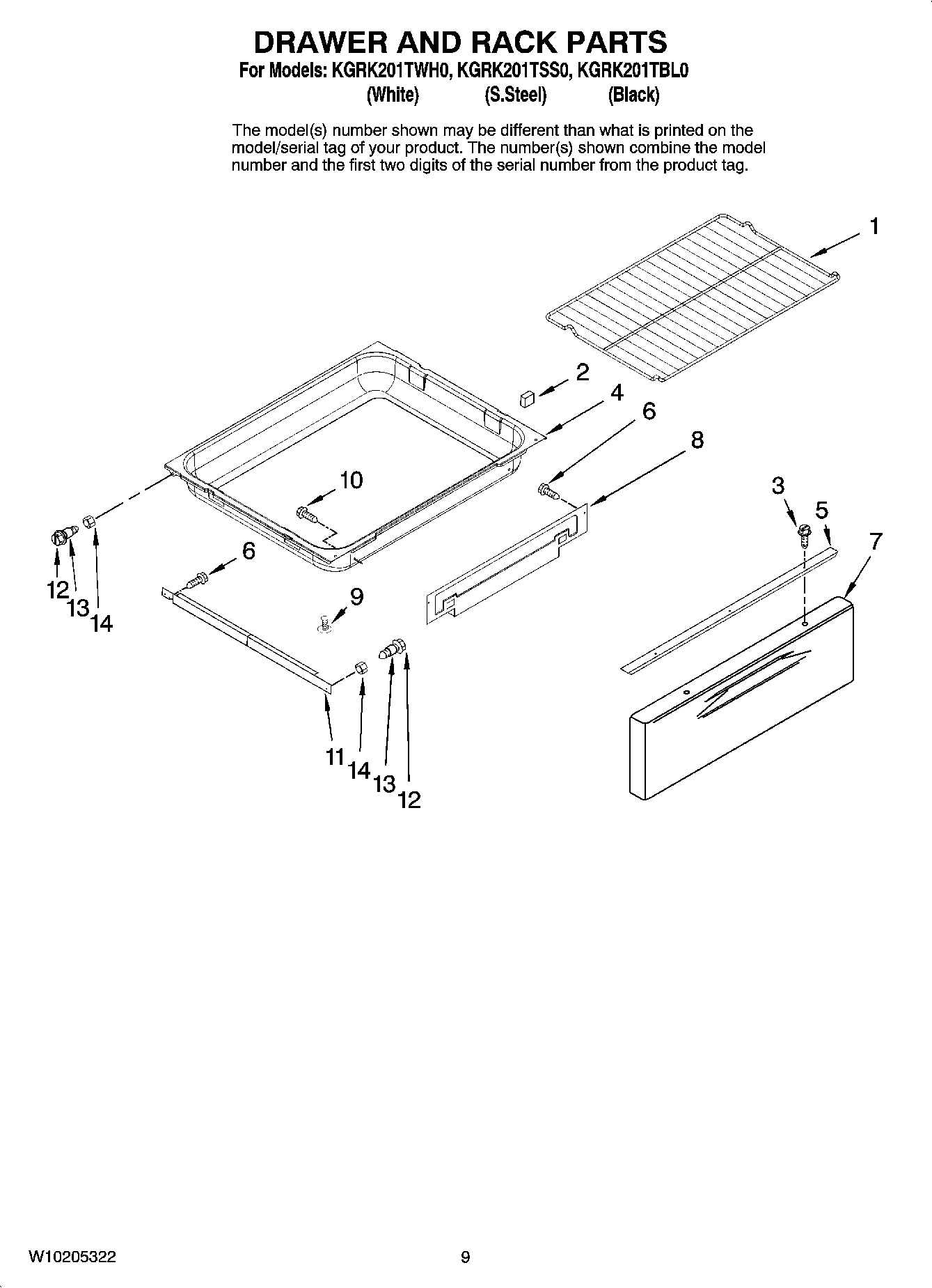 06 - DRAWER AND RACK PARTS, OPTIONAL PARTS (NOT INCLUDED)