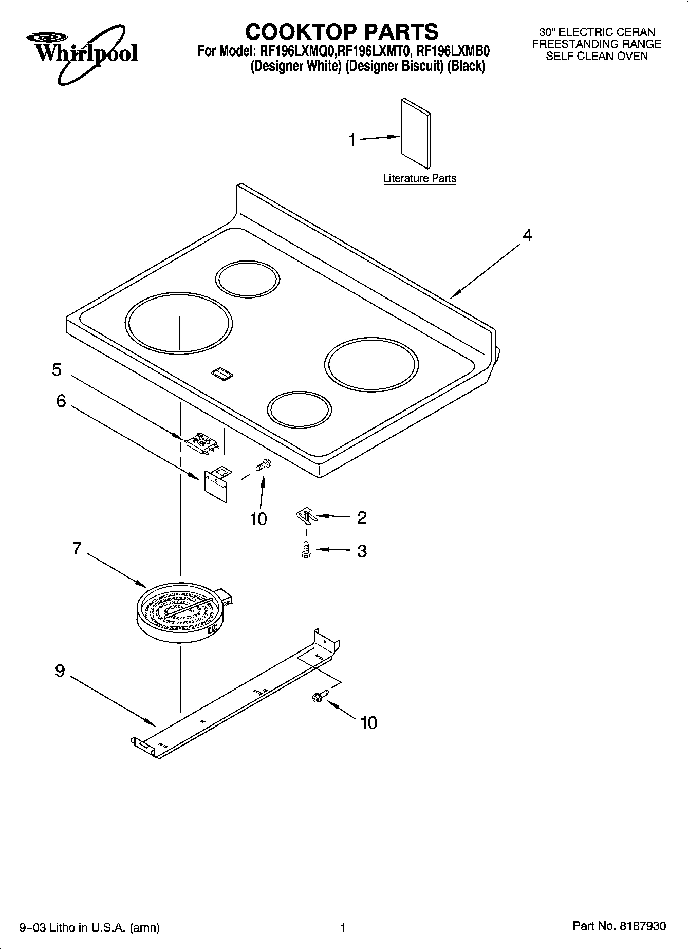 01 - COOKTOP PARTS