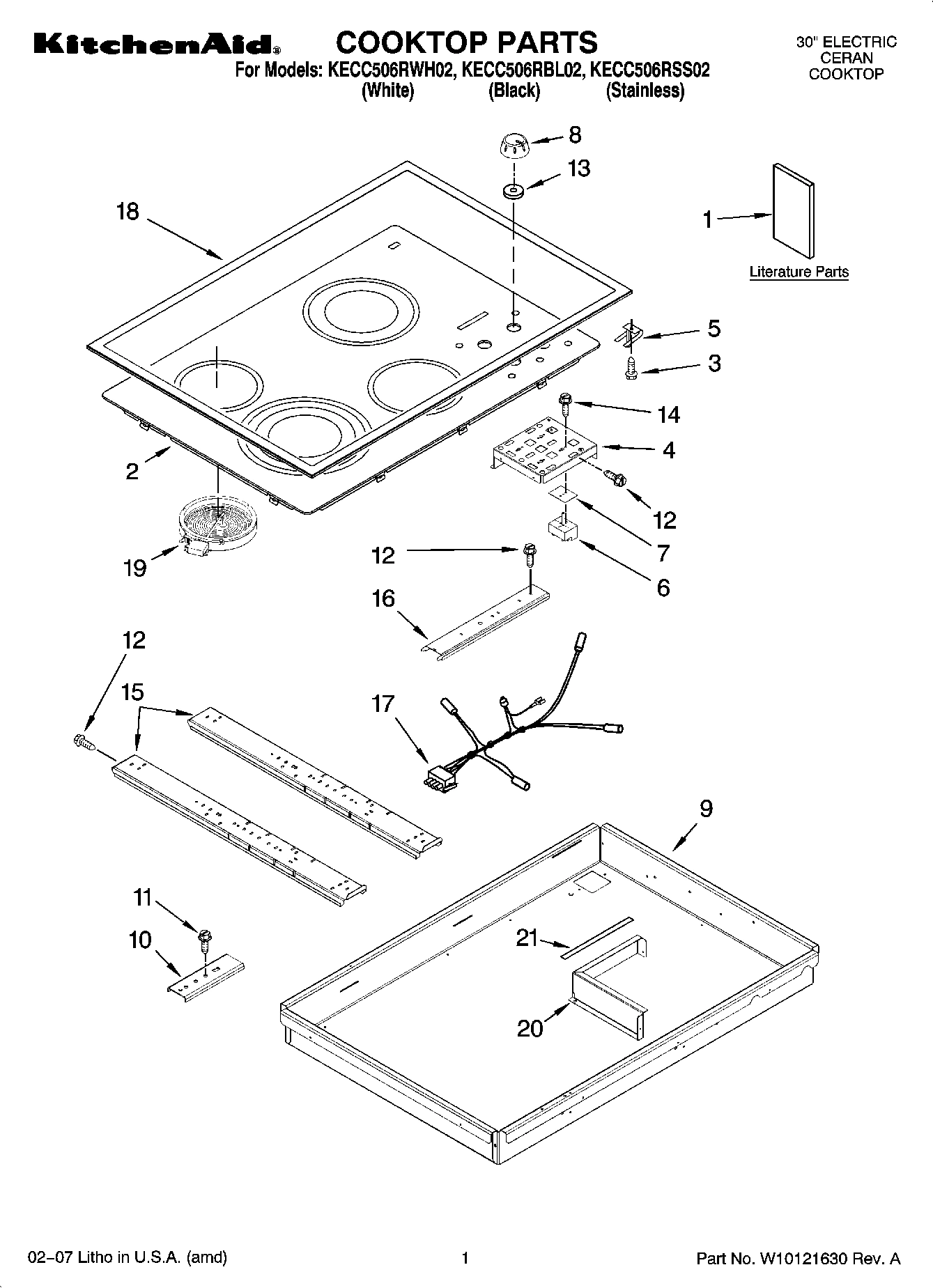 01 - COOKTOP PARTS, OPTIONAL PARTS