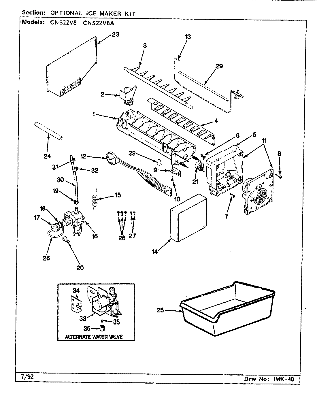 01 - OPTIONAL ICE MAKER KIT