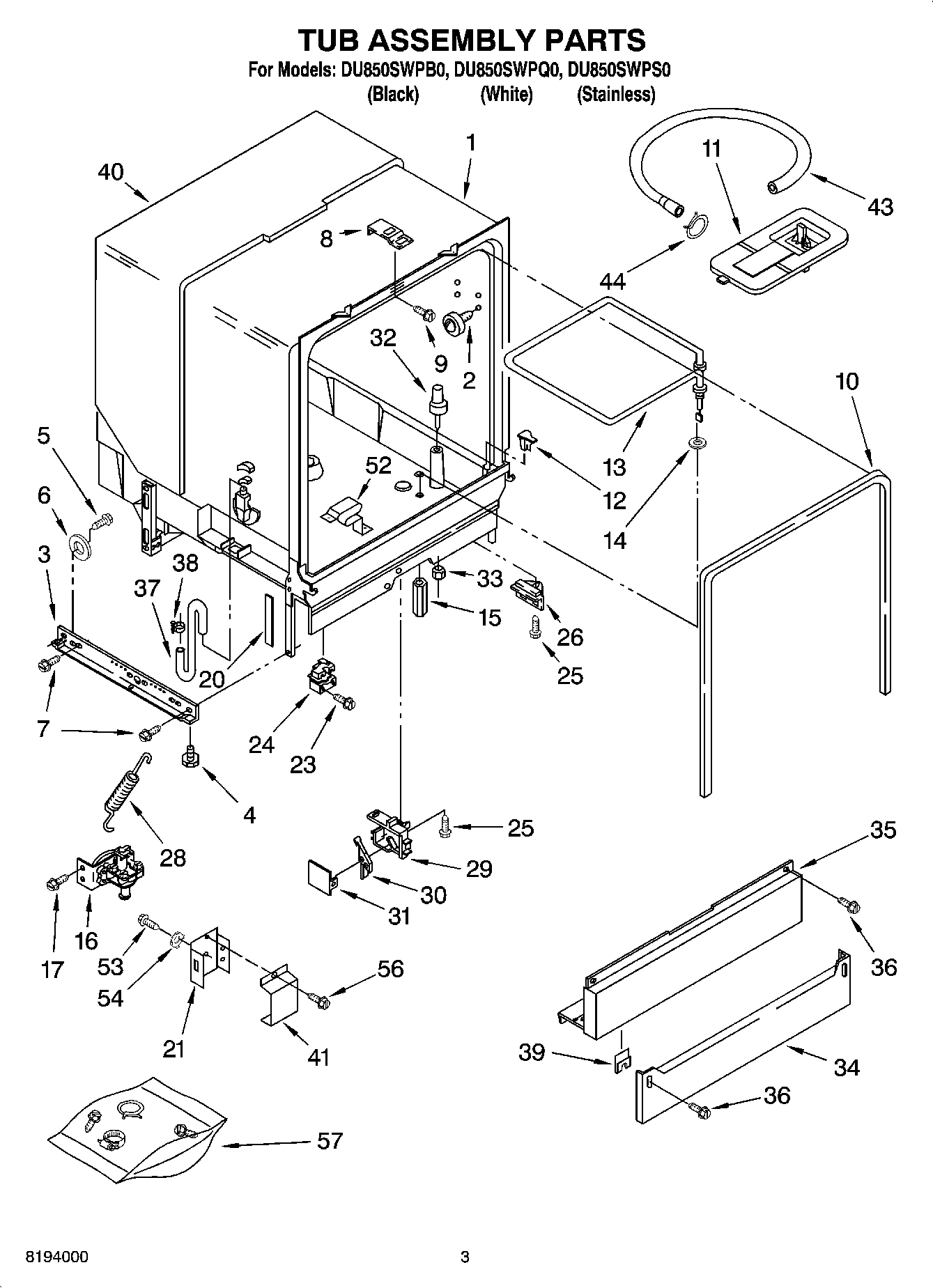 03 - TUB ASSEMBLY PARTS
