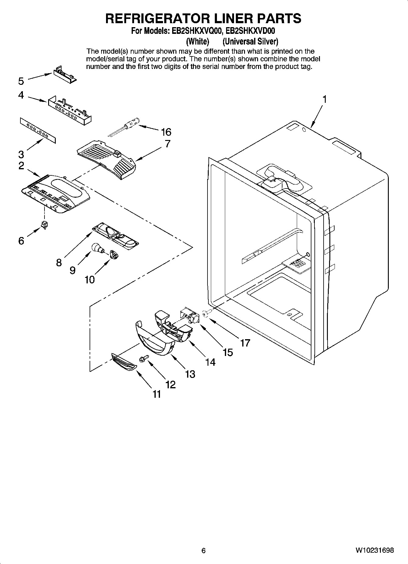 04 - REFRIGERATOR LINER PARTS