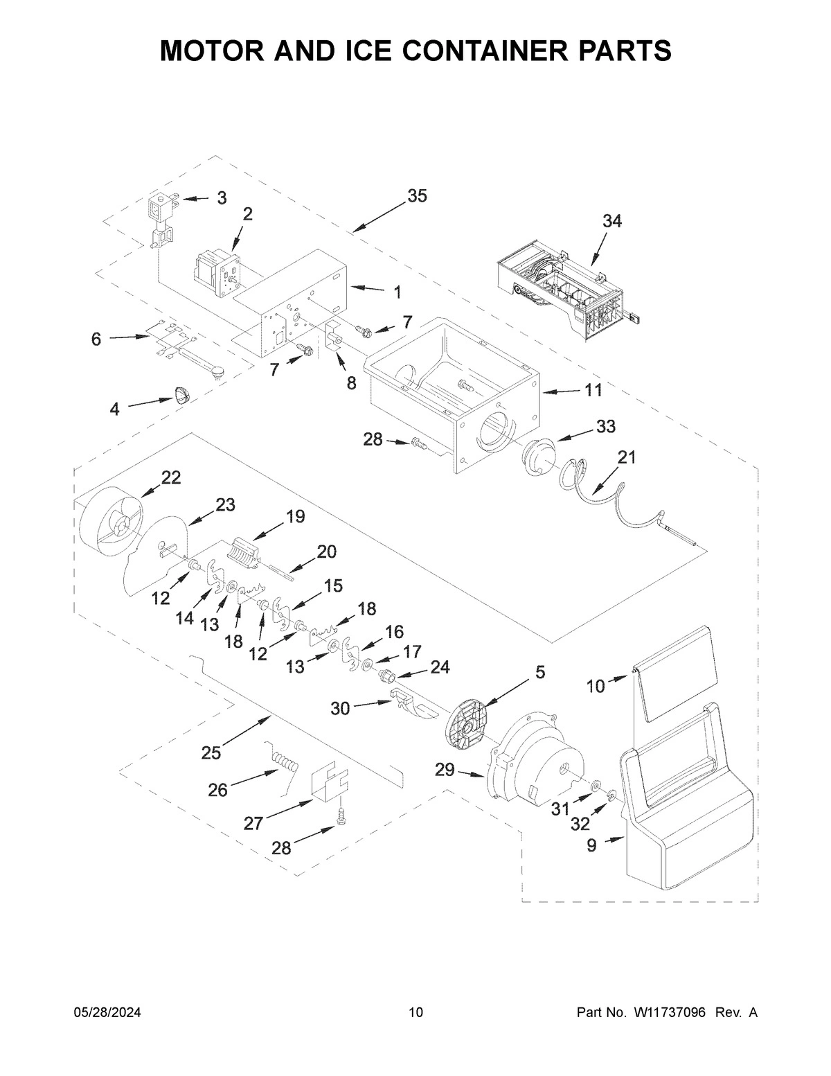 06 - MOTOR AND ICE CONTAINER PARTS