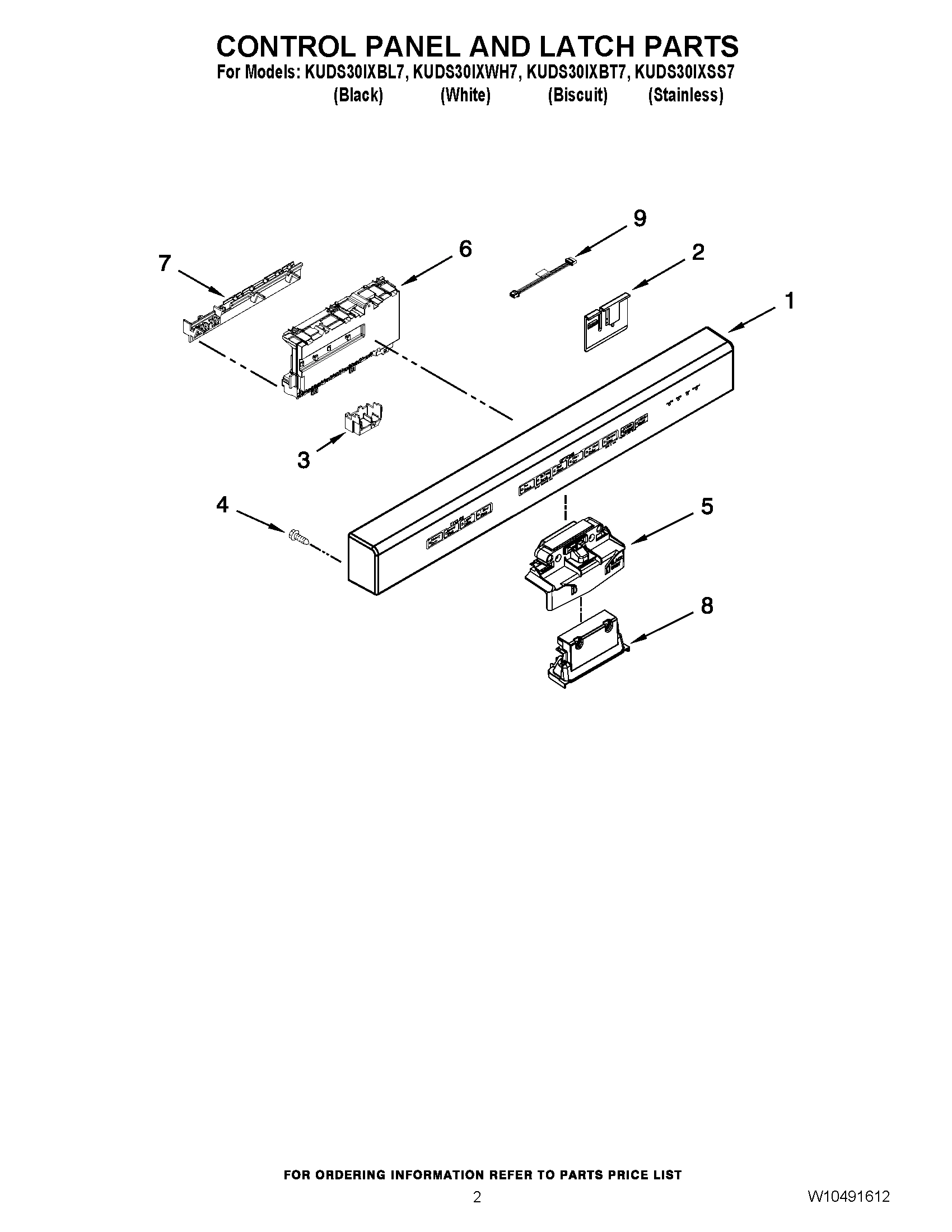 02 - CONTROL PANEL AND LATCH PARTS