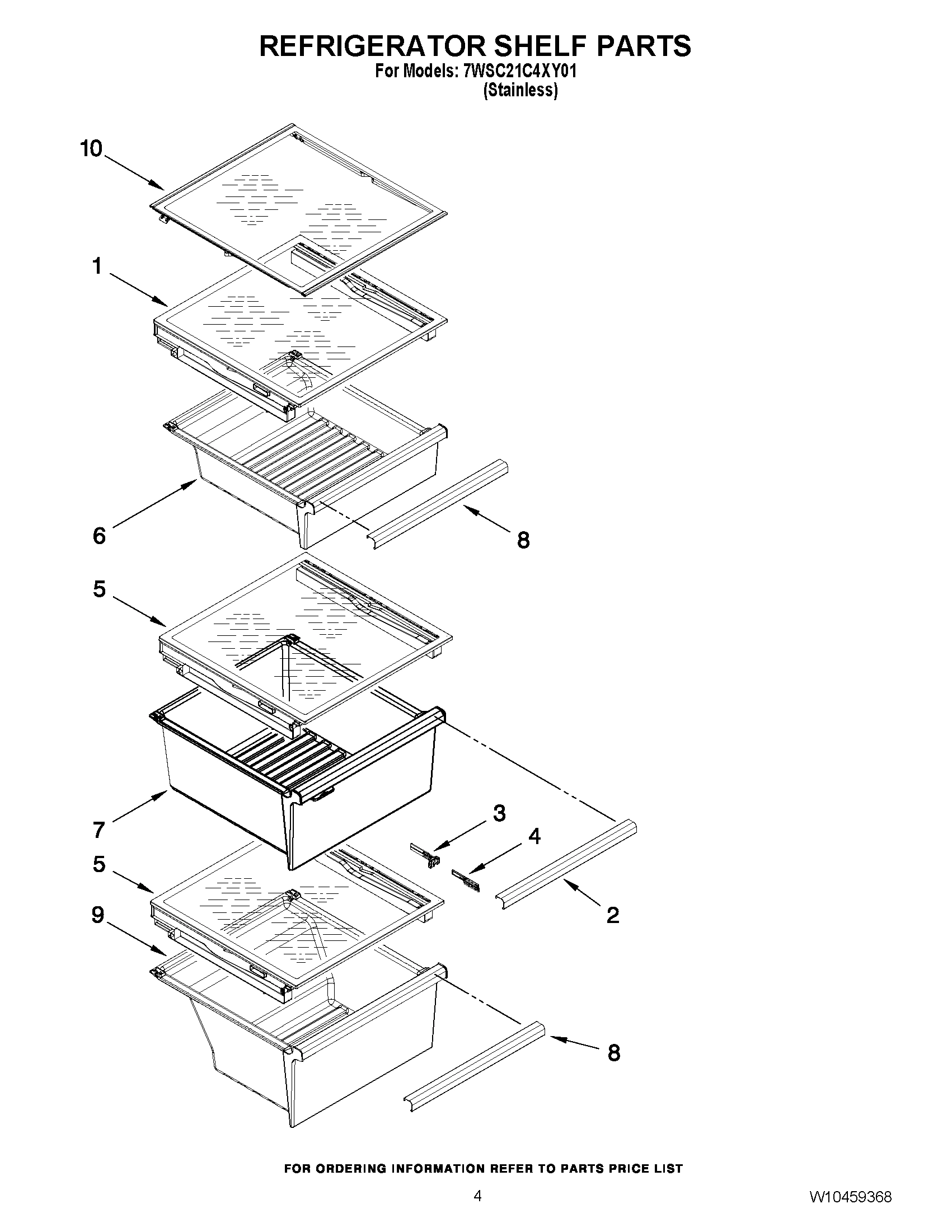 03 - REFRIGERATOR SHELF PARTS