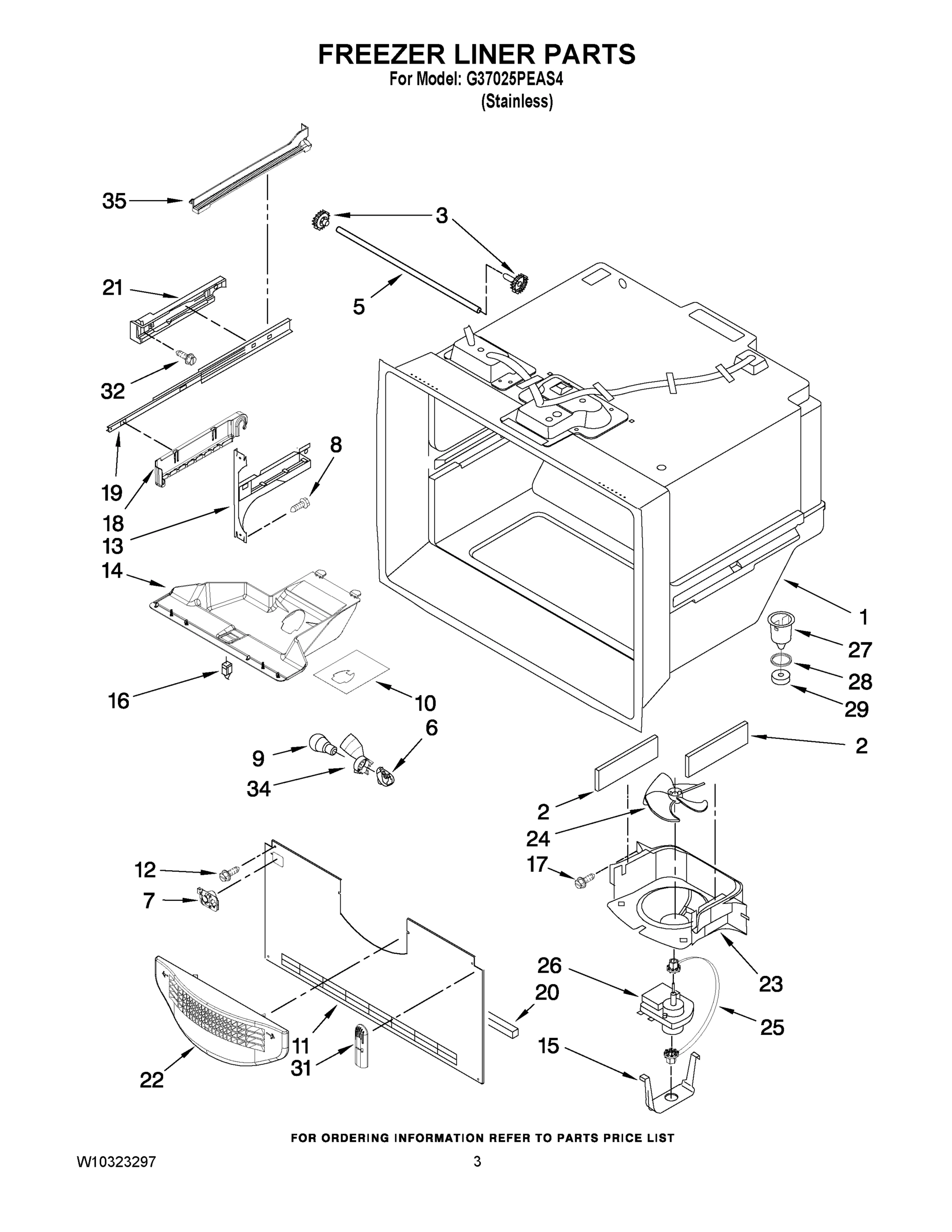 02 - FREEZER LINER PARTS