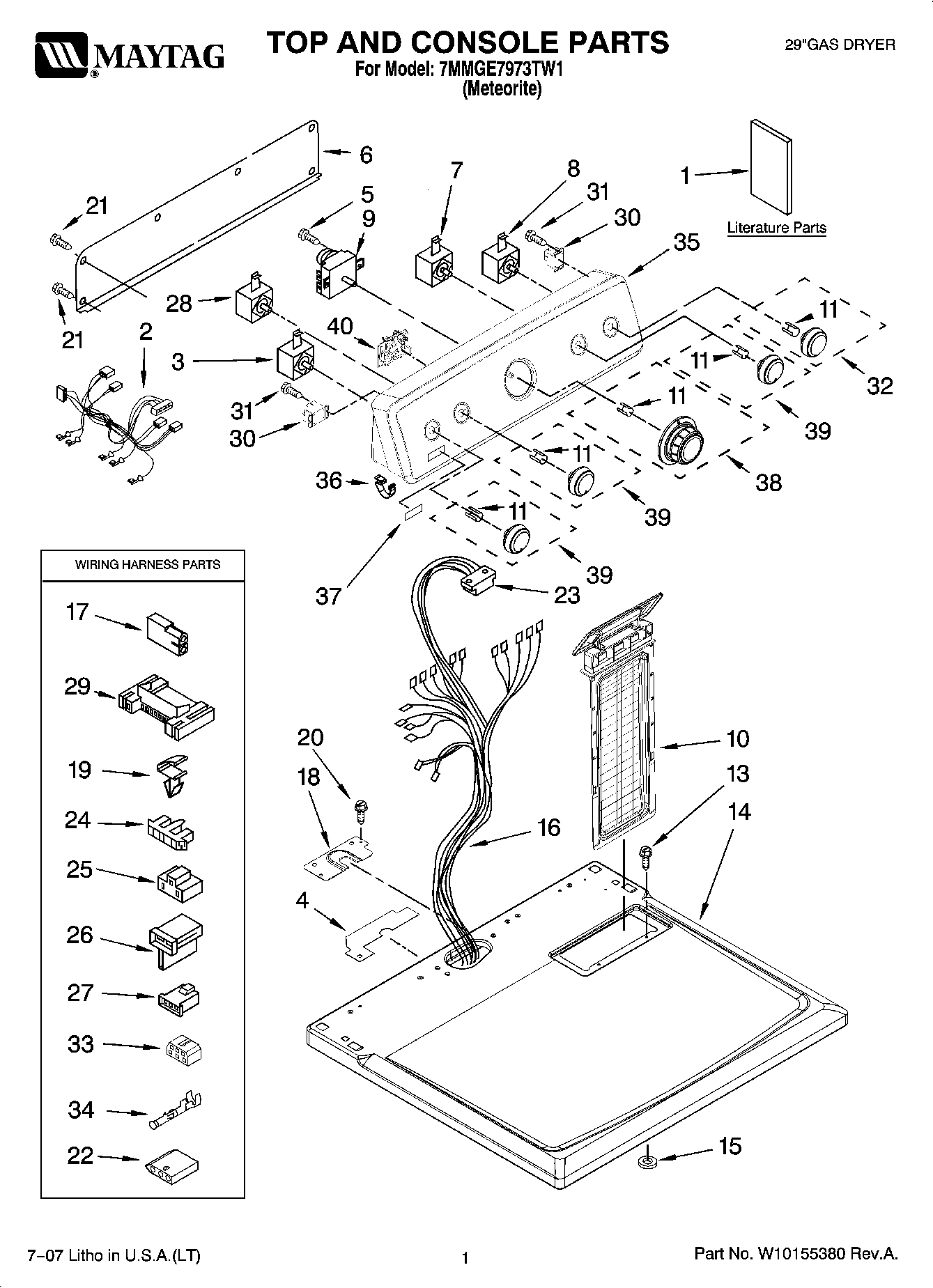 01 - TOP AND CONSOLE PARTS
