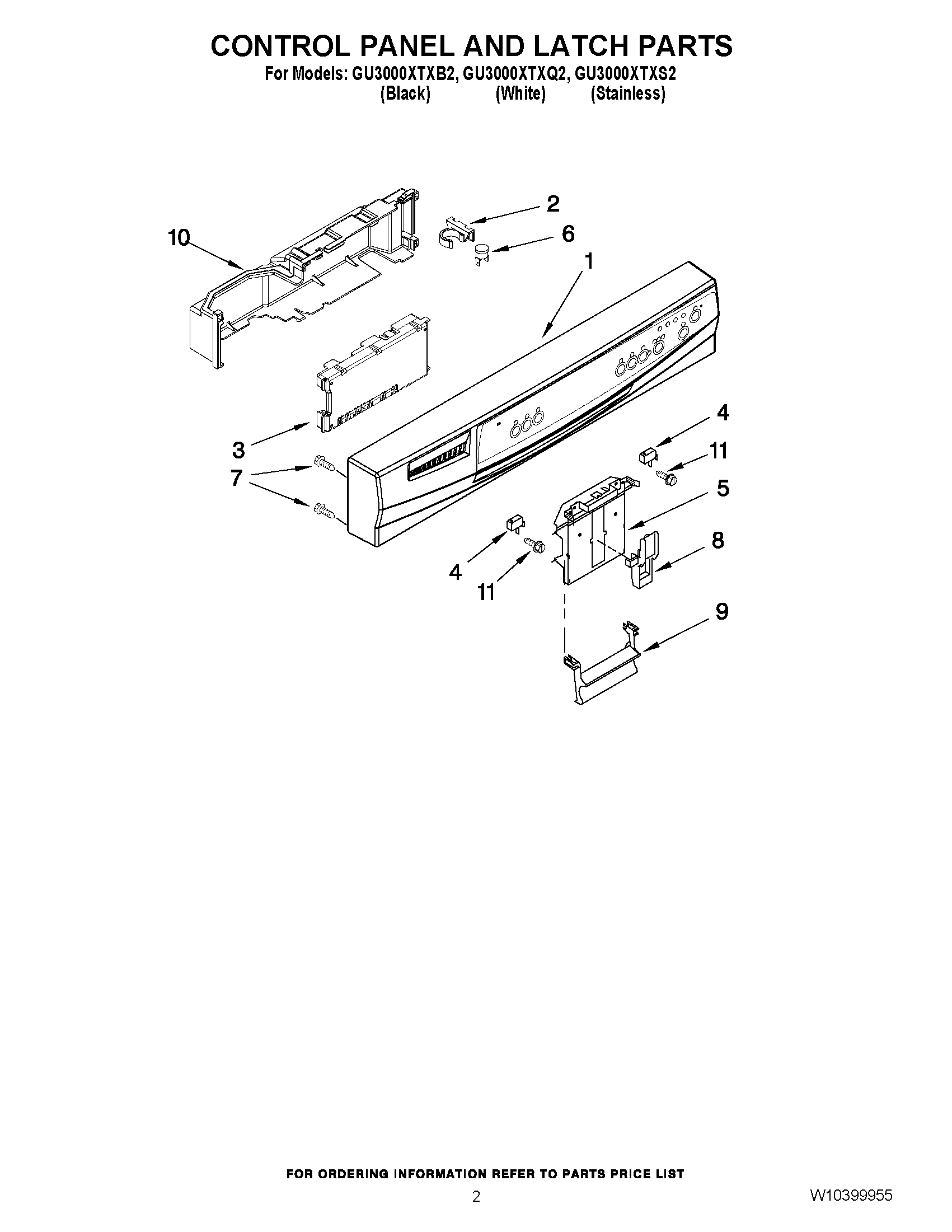 02 - CONTROL PANEL AND LATCH PARTS