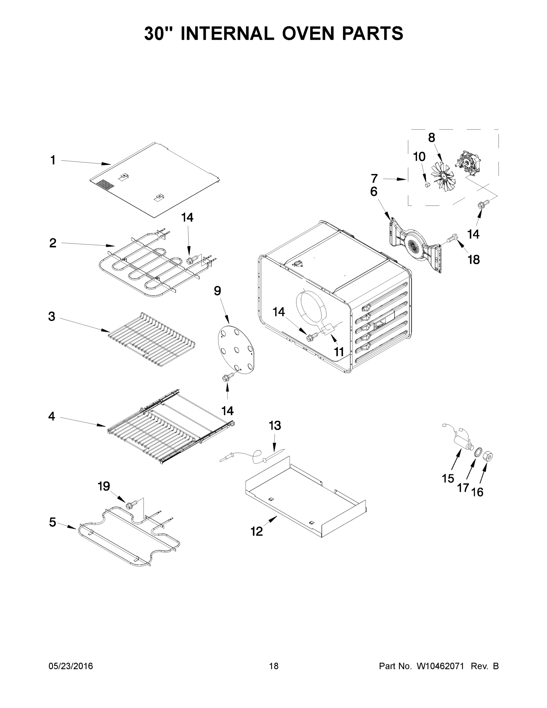 10 - 30 INCH INTERNAL OVEN PARTS