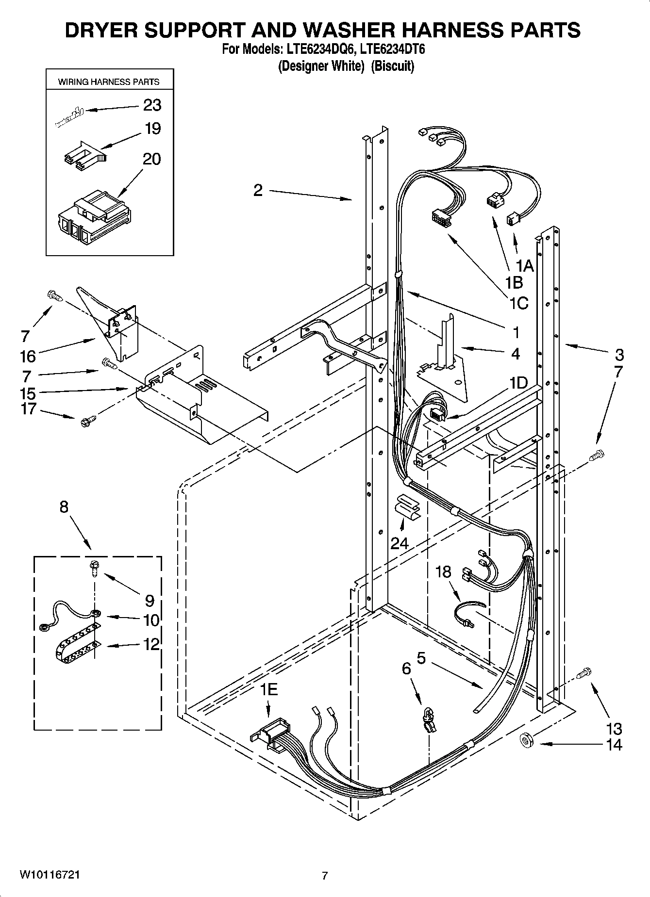05 - DRYER SUPPORT AND WASHER HARNESS PARTS