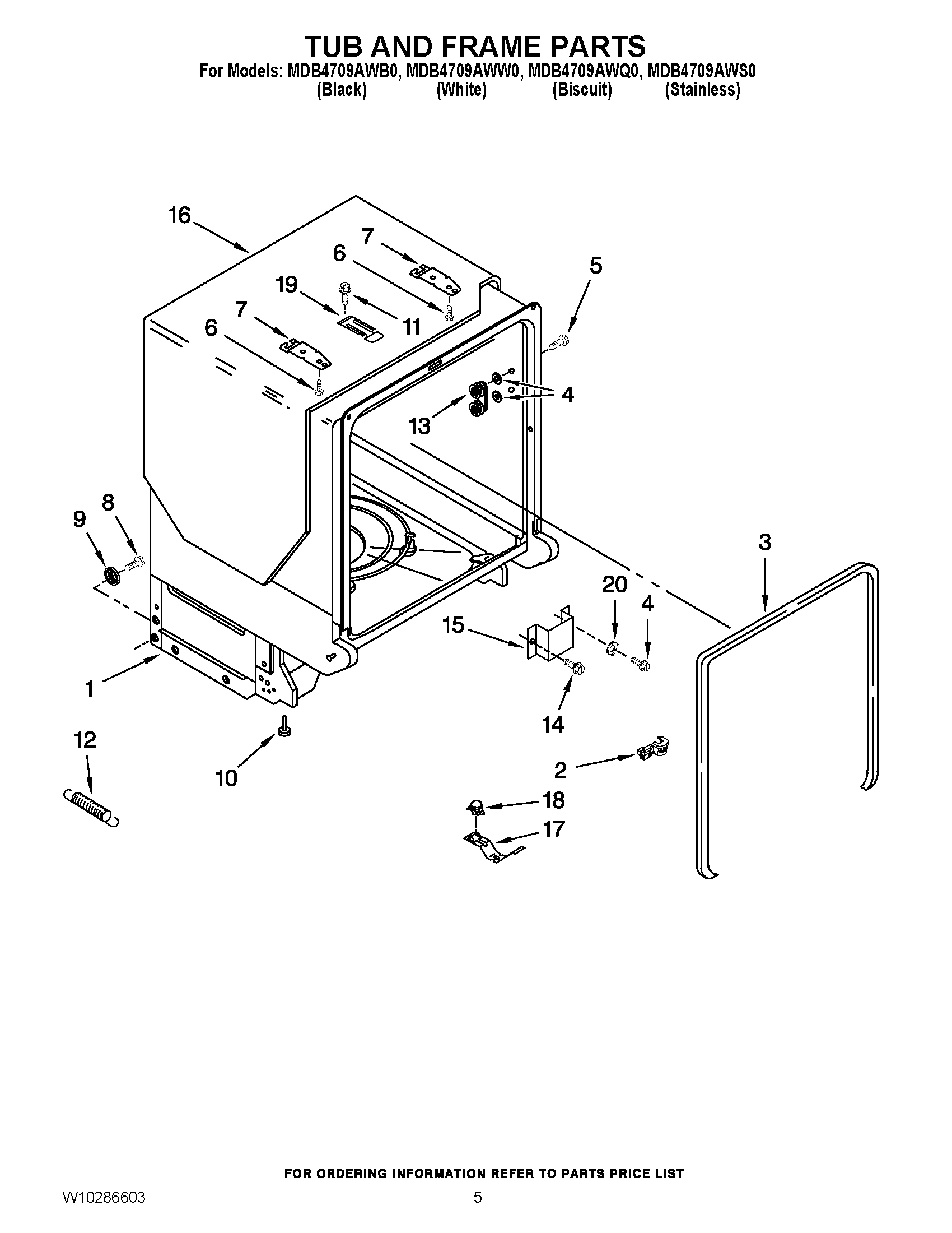 05 - TUB AND FRAME PARTS