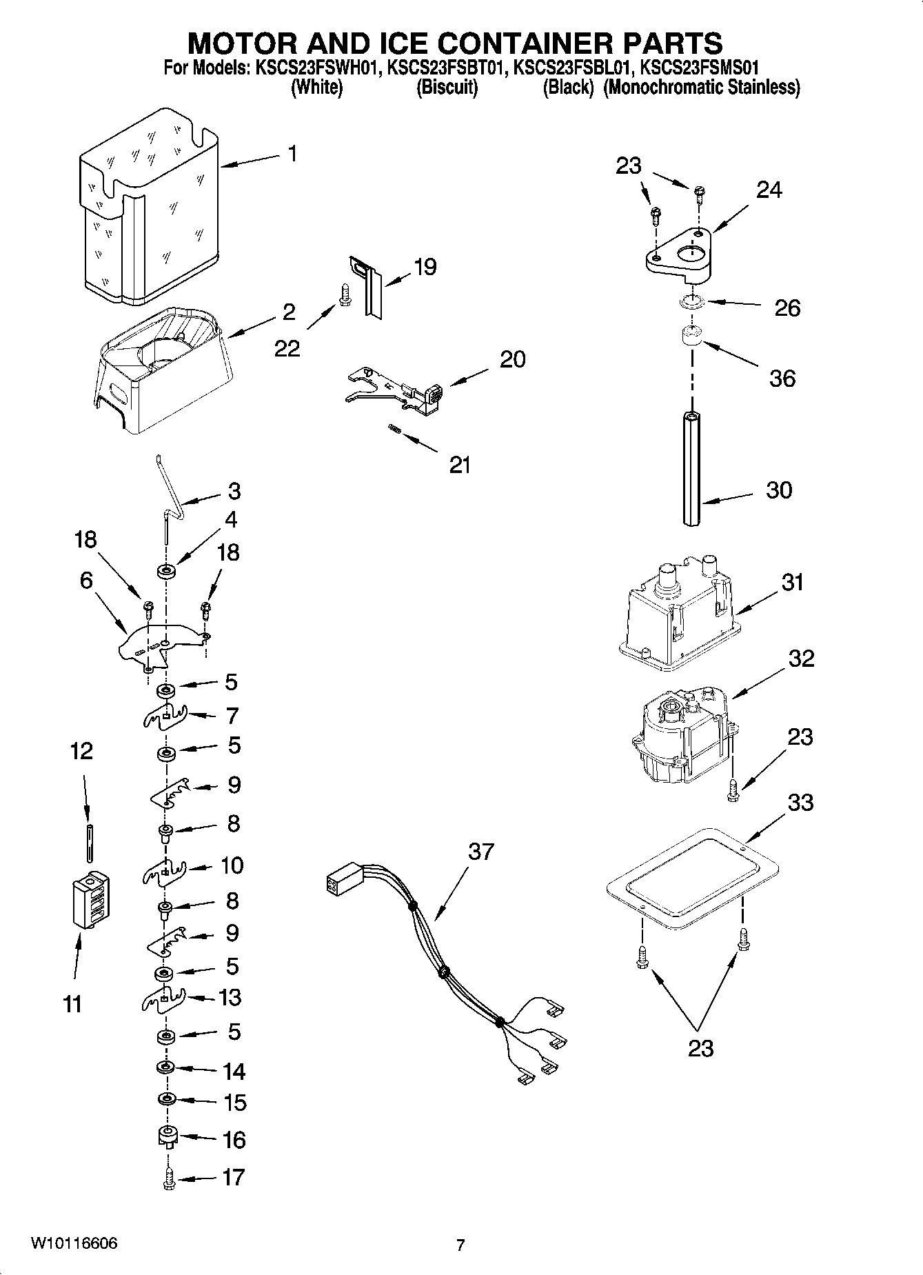 05 - MOTOR AND ICE CONTAINER PARTS