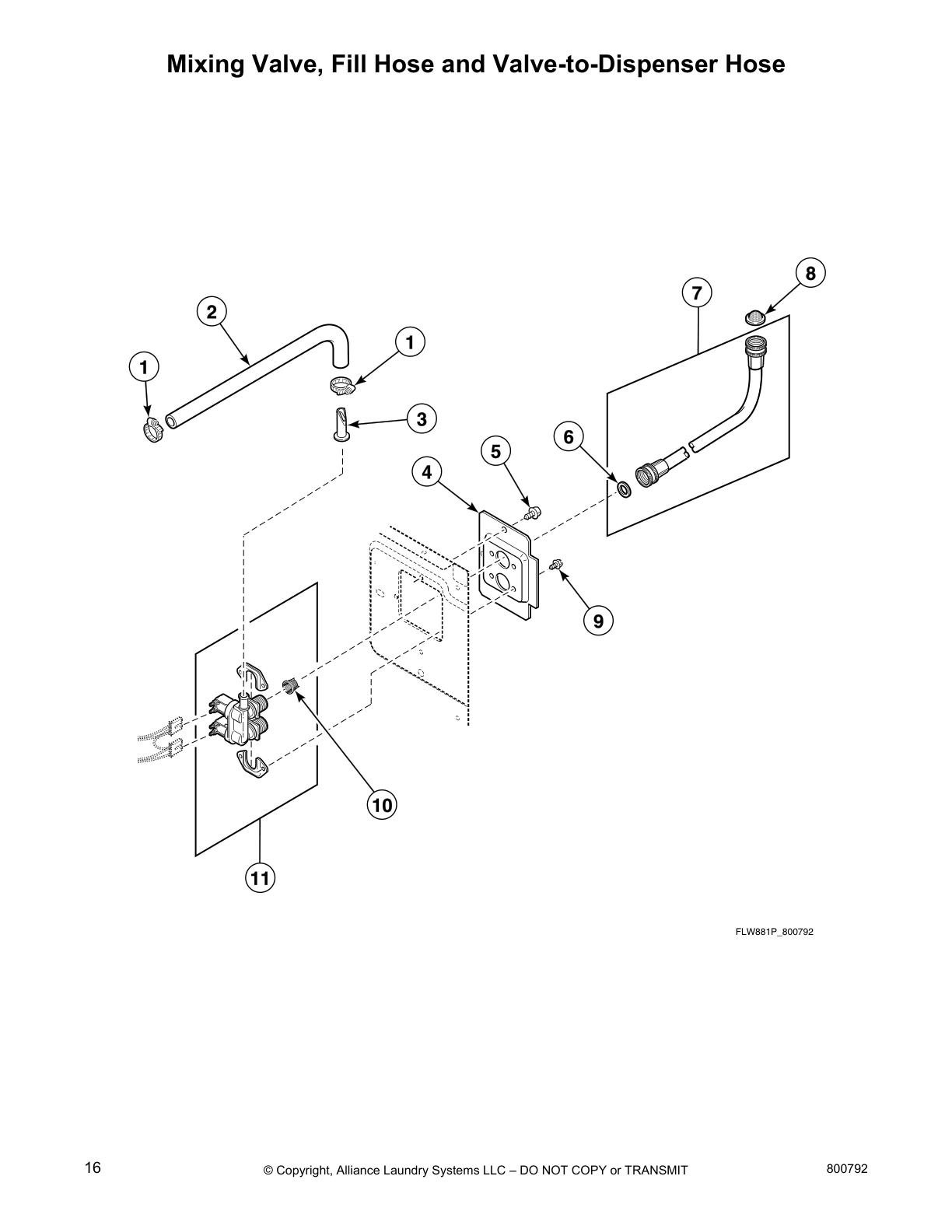 Mixing Valve, Fill Hose and Valve-to-Dispenser Hose
