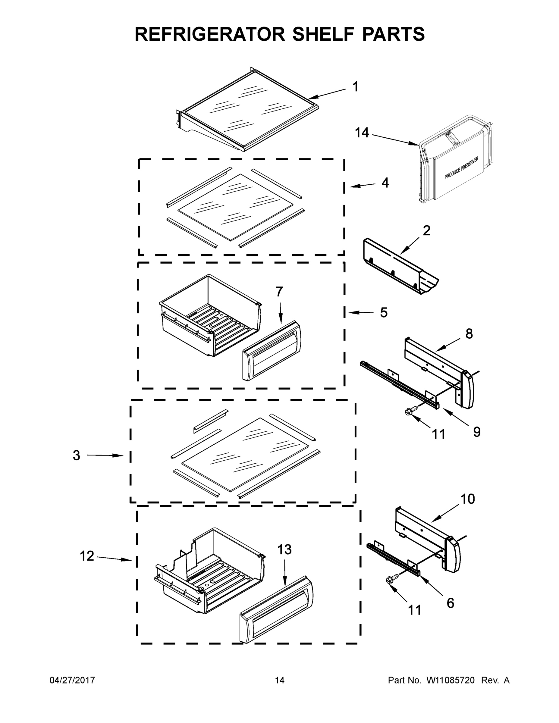 08 - REFRIGERATOR SHELF PARTS